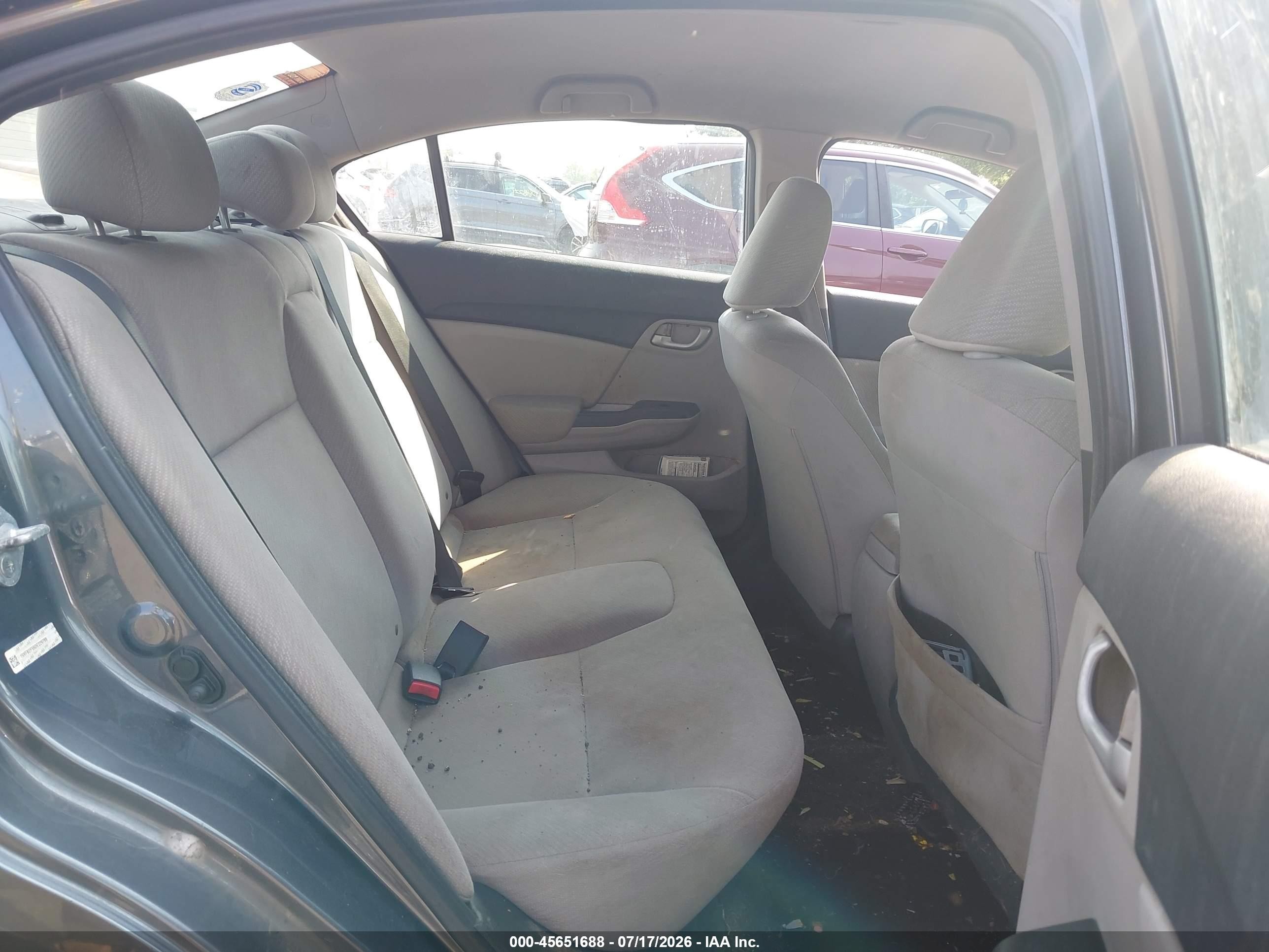 2013 Honda Civic Lx Gray vin: 19XFB2F55DE229788