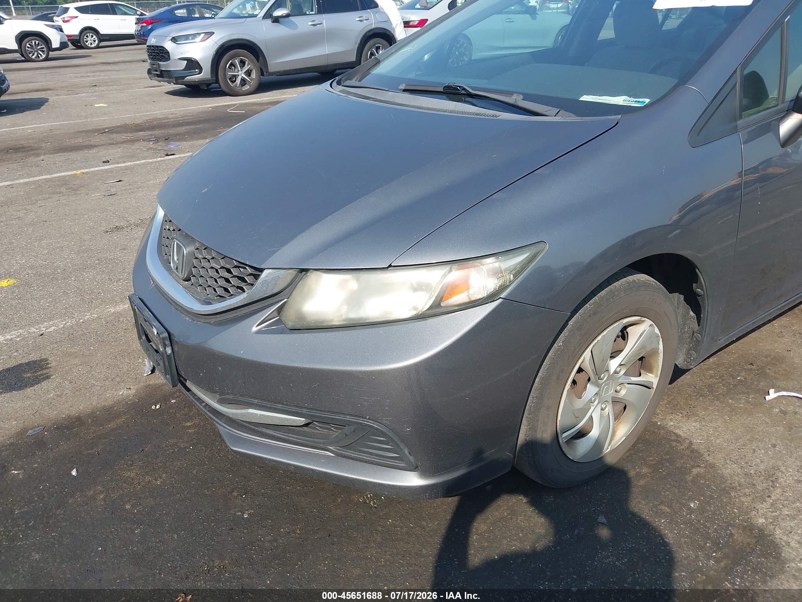 2013 Honda Civic Lx Gray vin: 19XFB2F55DE229788