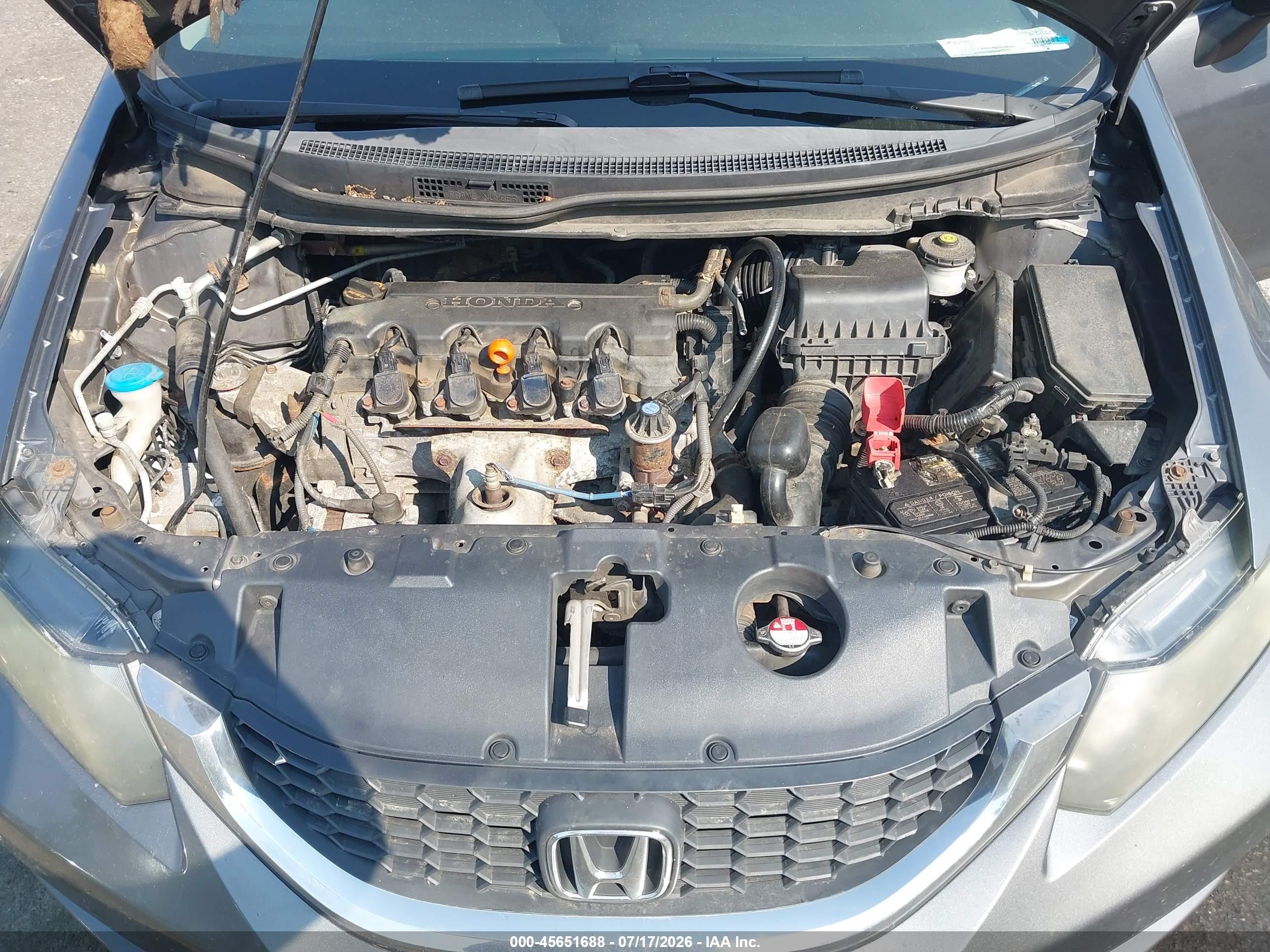 2013 Honda Civic Lx Gray vin: 19XFB2F55DE229788