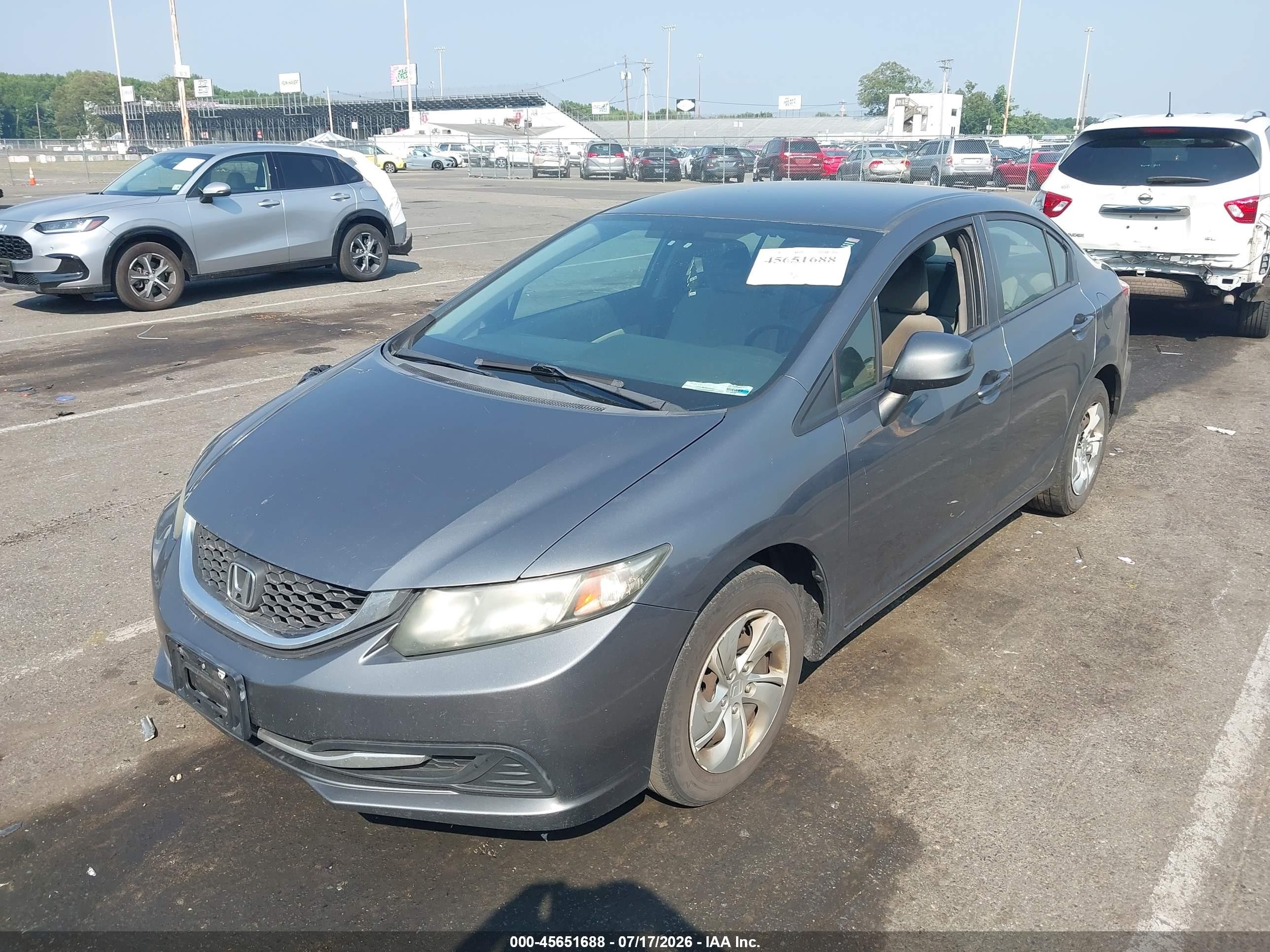 2013 Honda Civic Lx Gray vin: 19XFB2F55DE229788