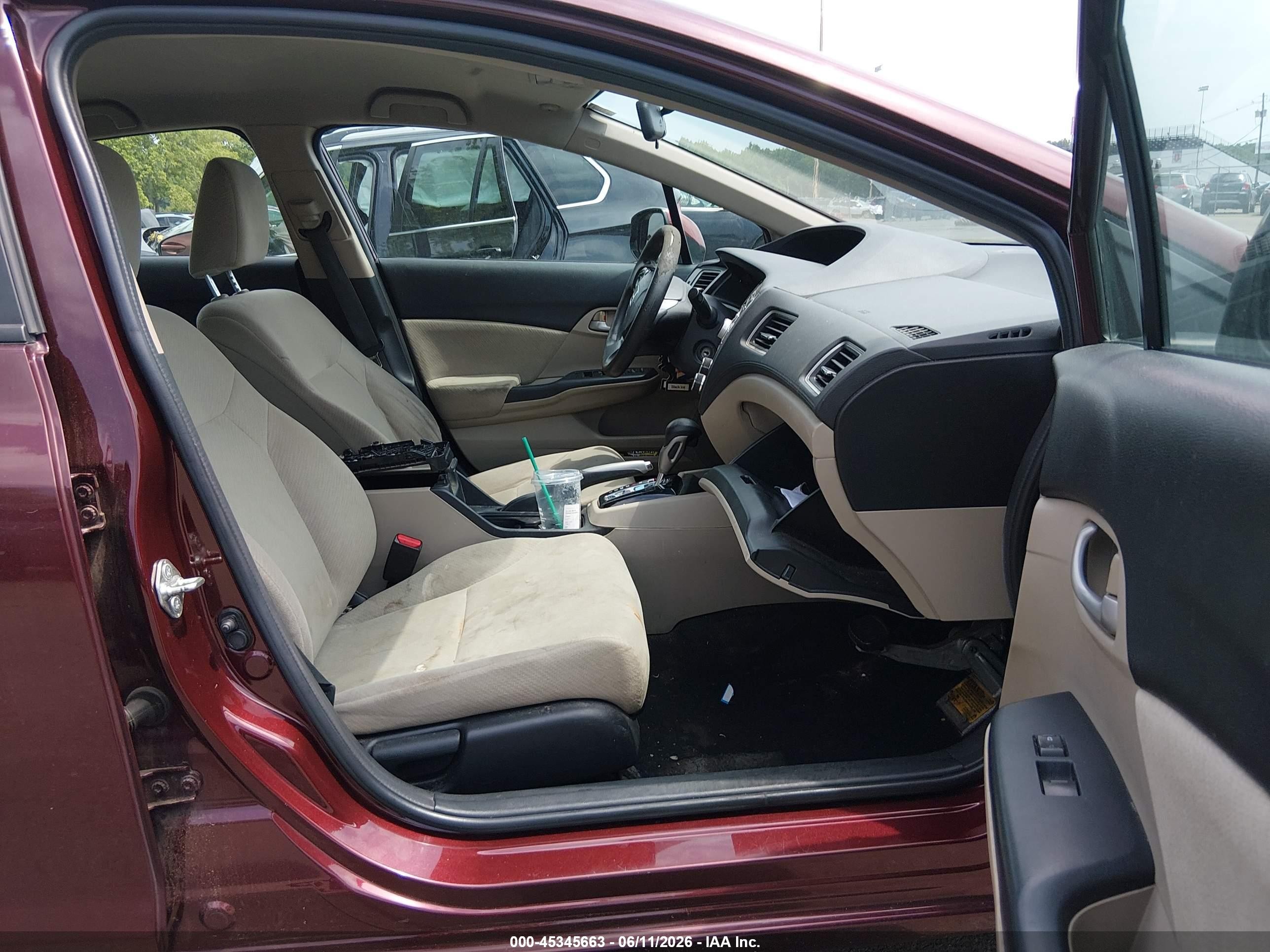 2013 Honda Civic Lx Red vin: 19XFB2F55DE267196
