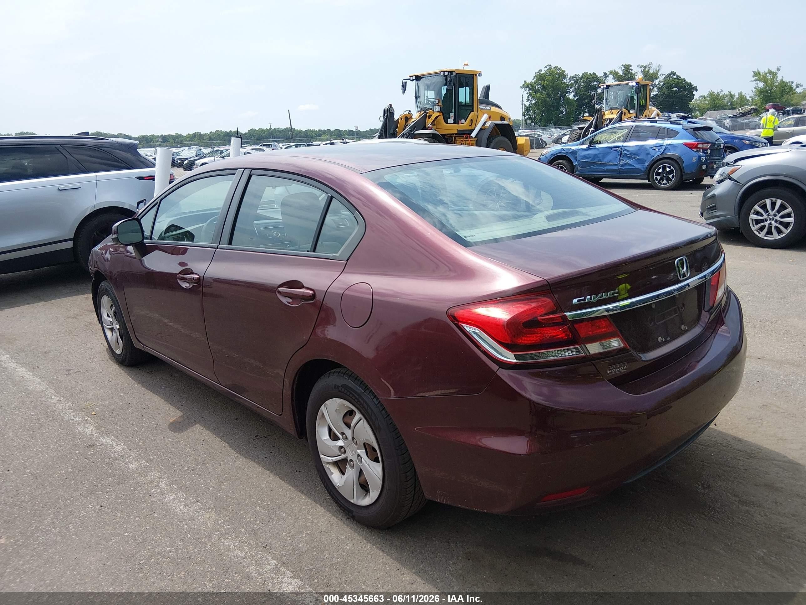 2013 Honda Civic Lx Red vin: 19XFB2F55DE267196