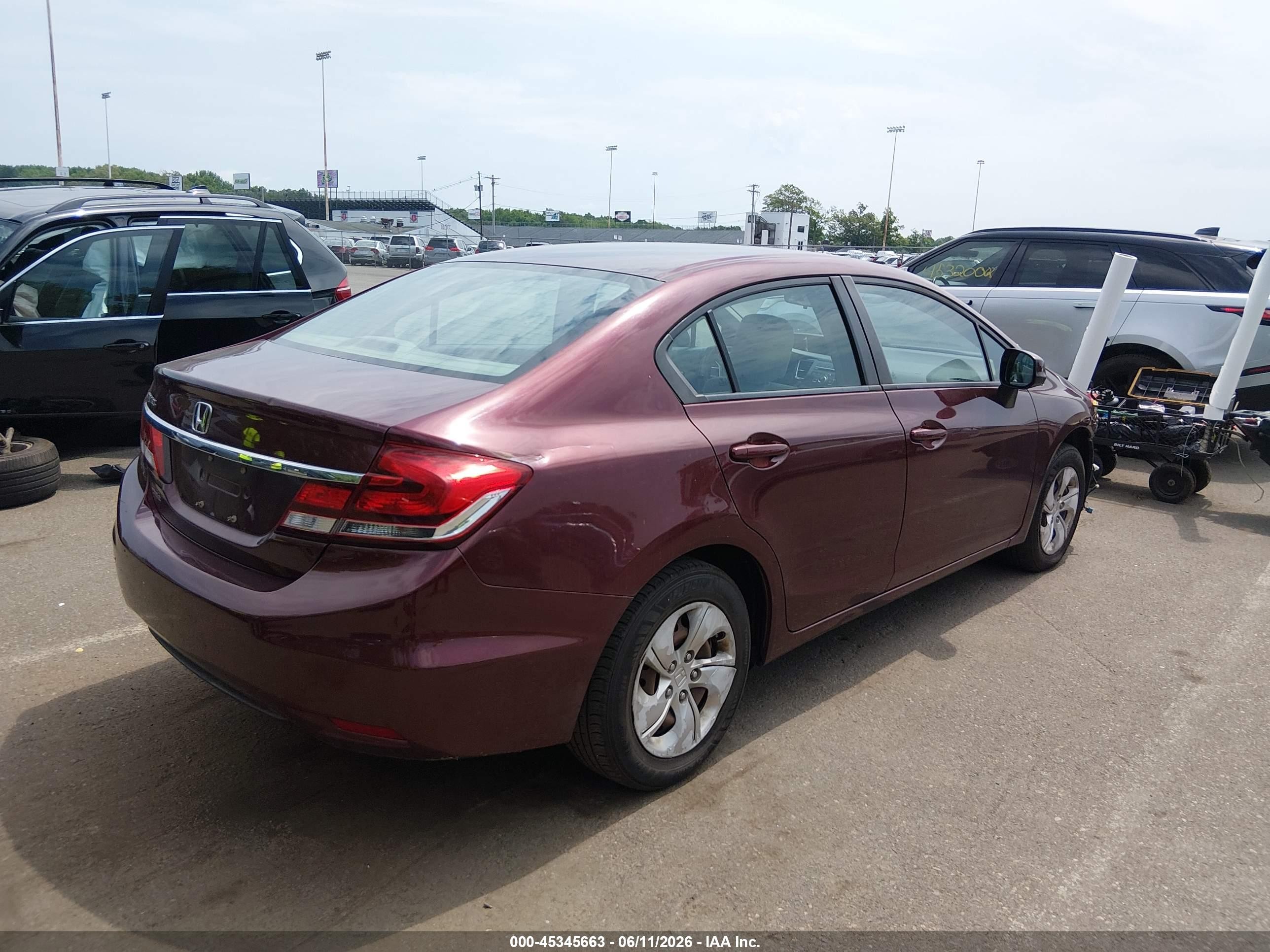 2013 Honda Civic Lx Red vin: 19XFB2F55DE267196