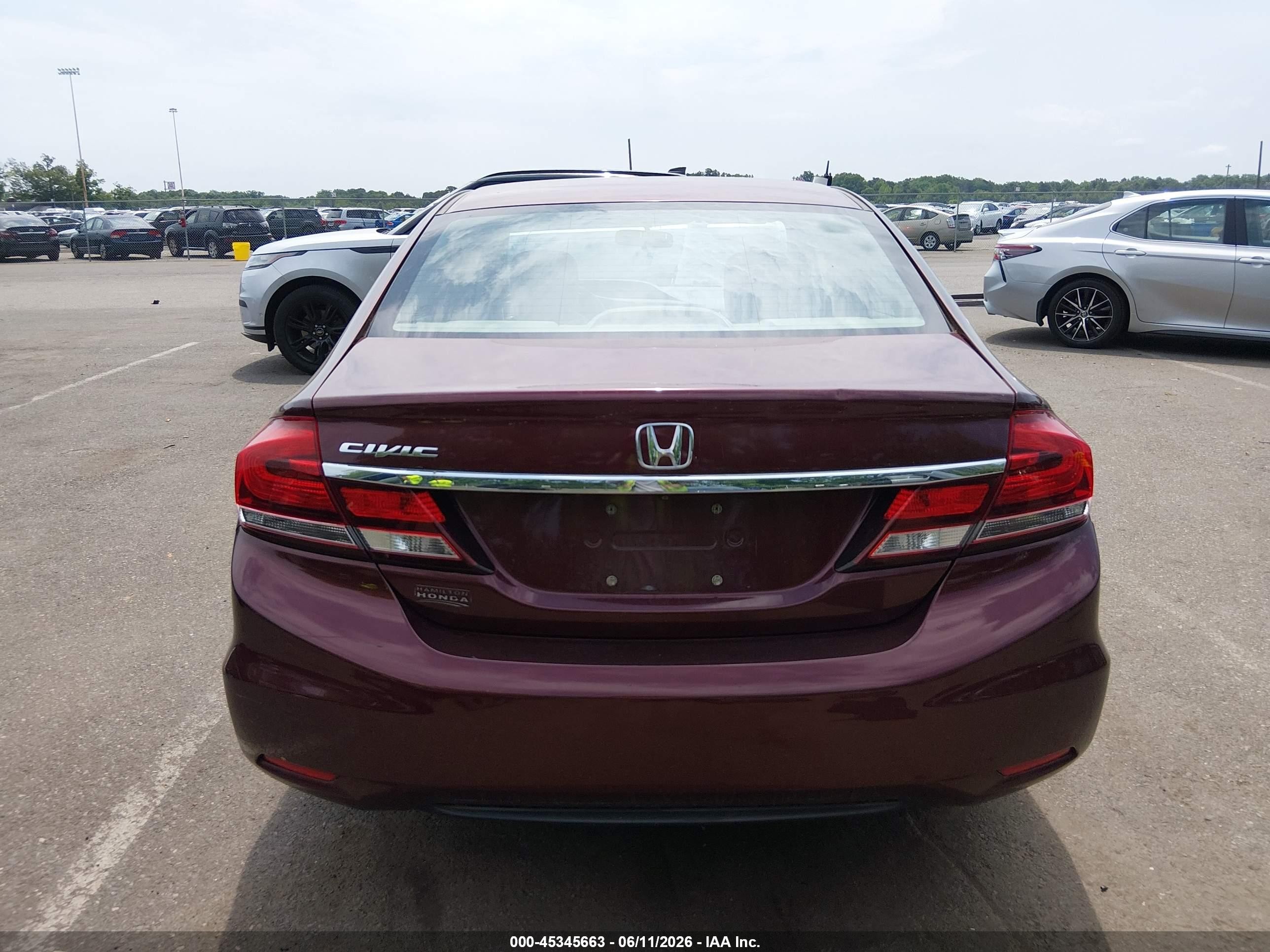 2013 Honda Civic Lx Red vin: 19XFB2F55DE267196