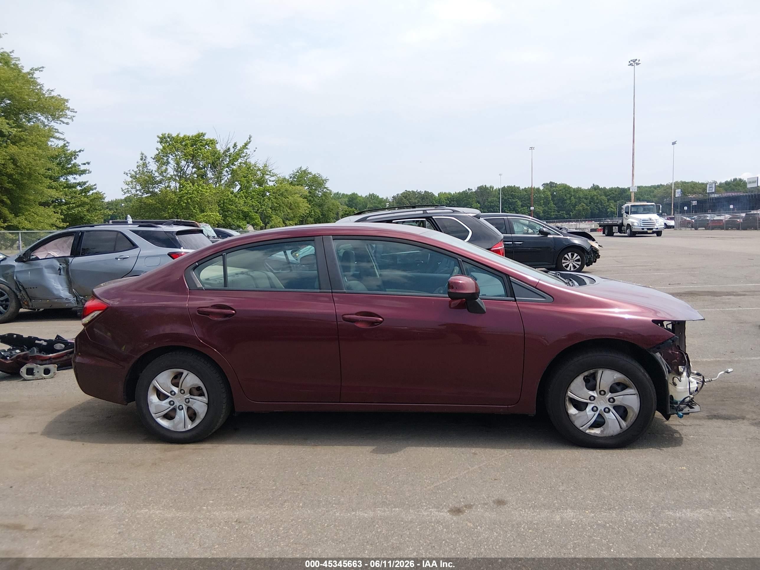 2013 Honda Civic Lx Red vin: 19XFB2F55DE267196
