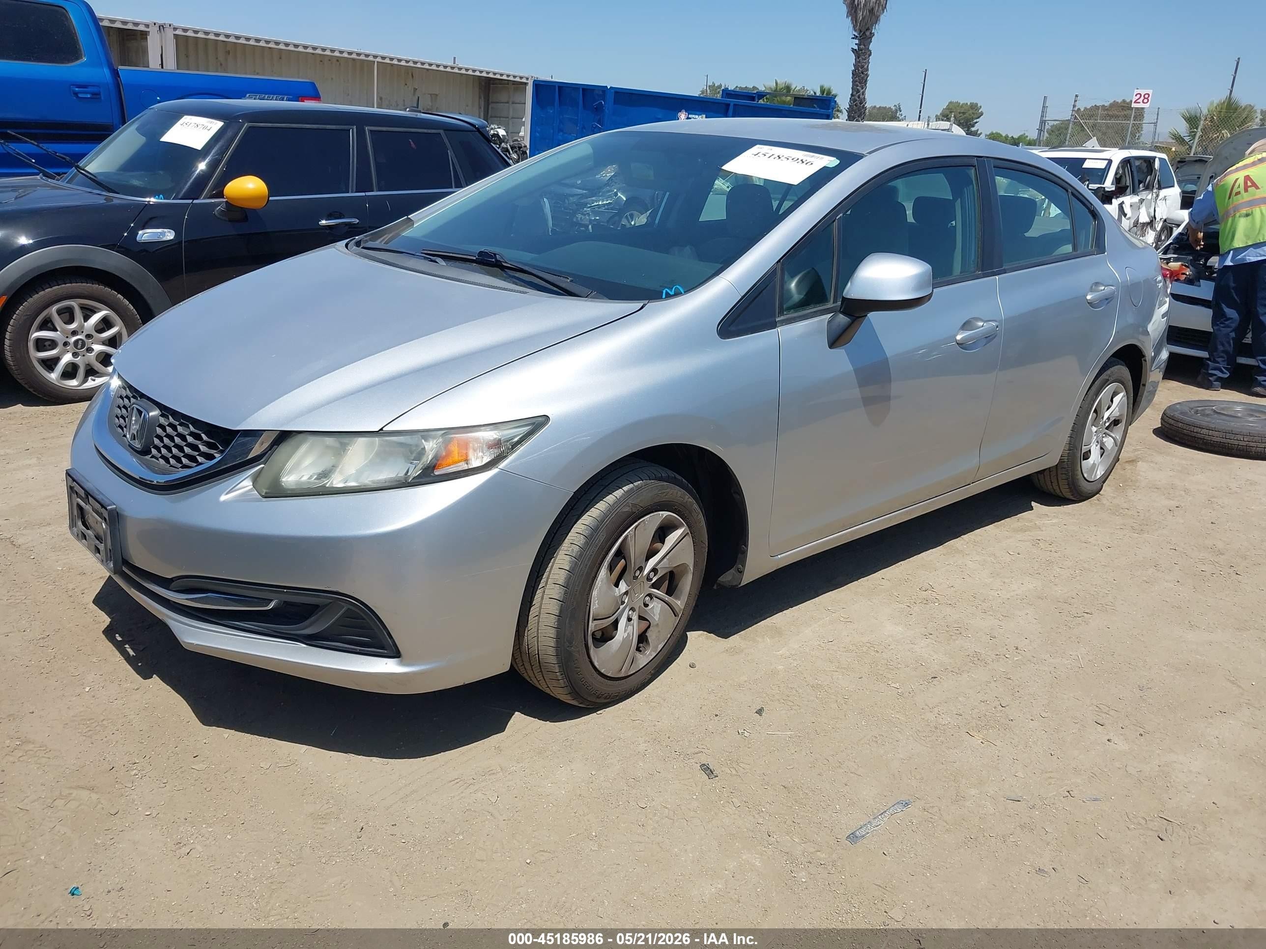 2013 Honda Civic Lx Silver vin: 19XFB2F55DE282734