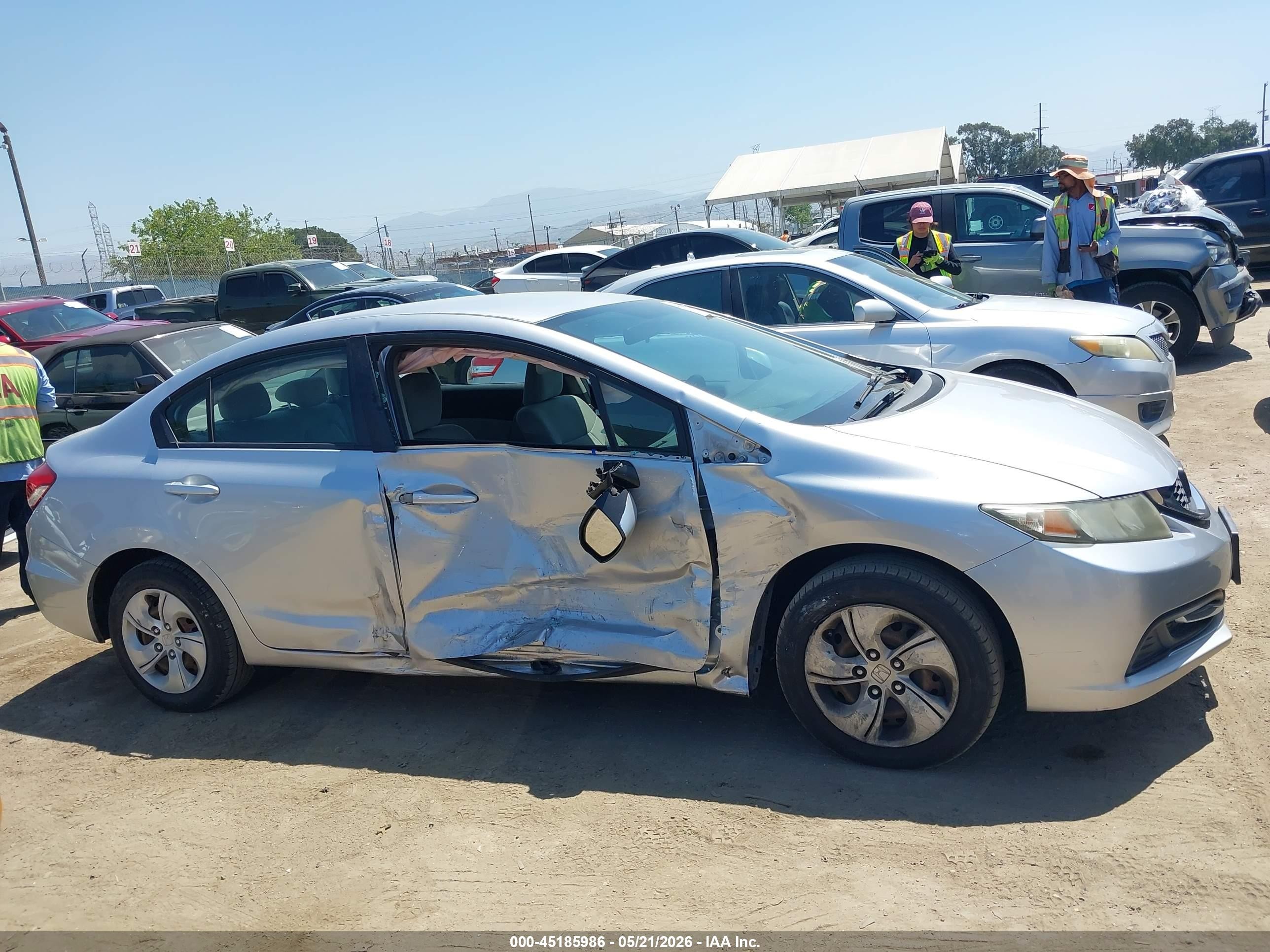 2013 Honda Civic Lx Silver vin: 19XFB2F55DE282734