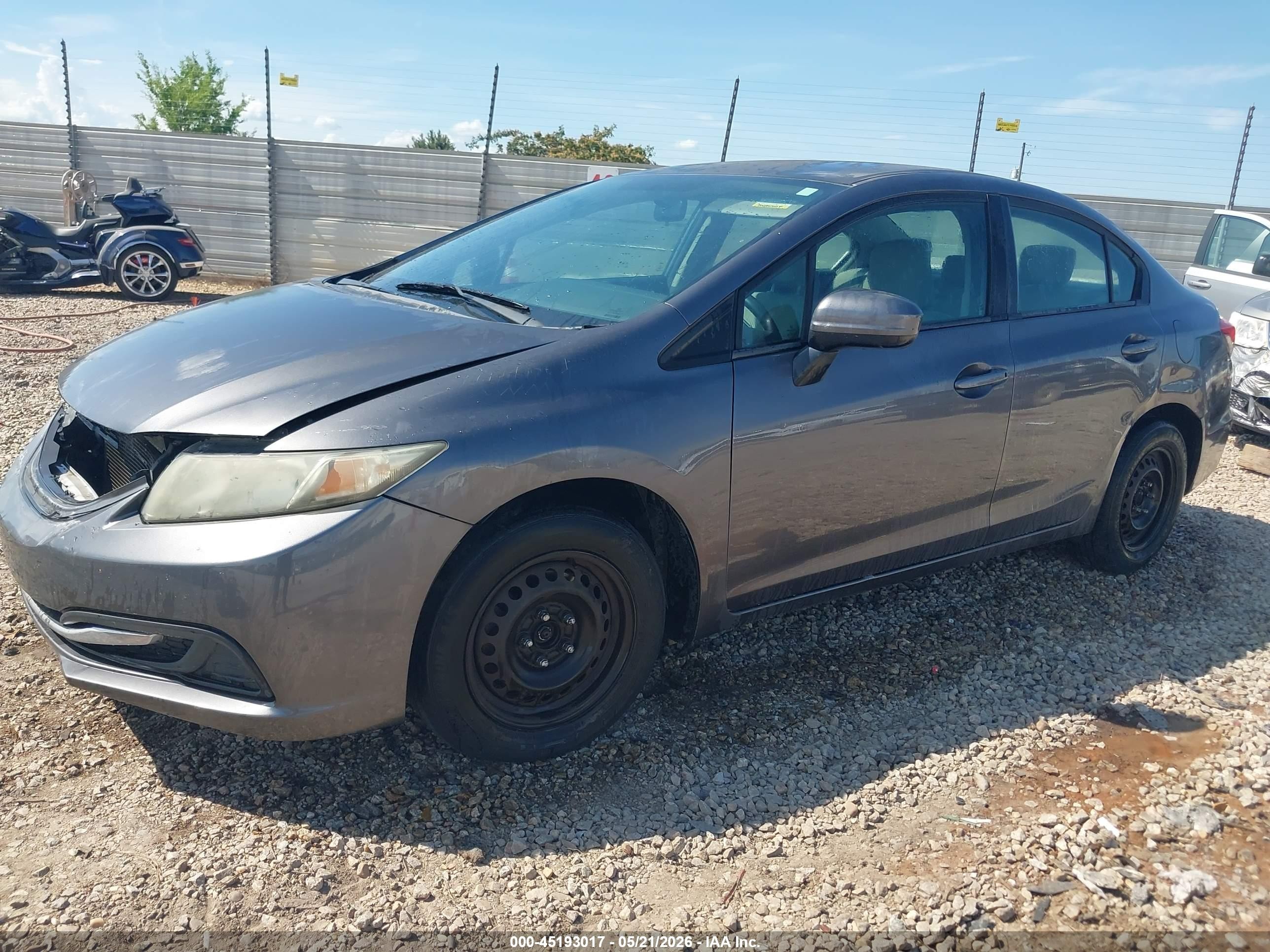2014 Honda Civic Lx Gray vin: 19XFB2F55EE012274