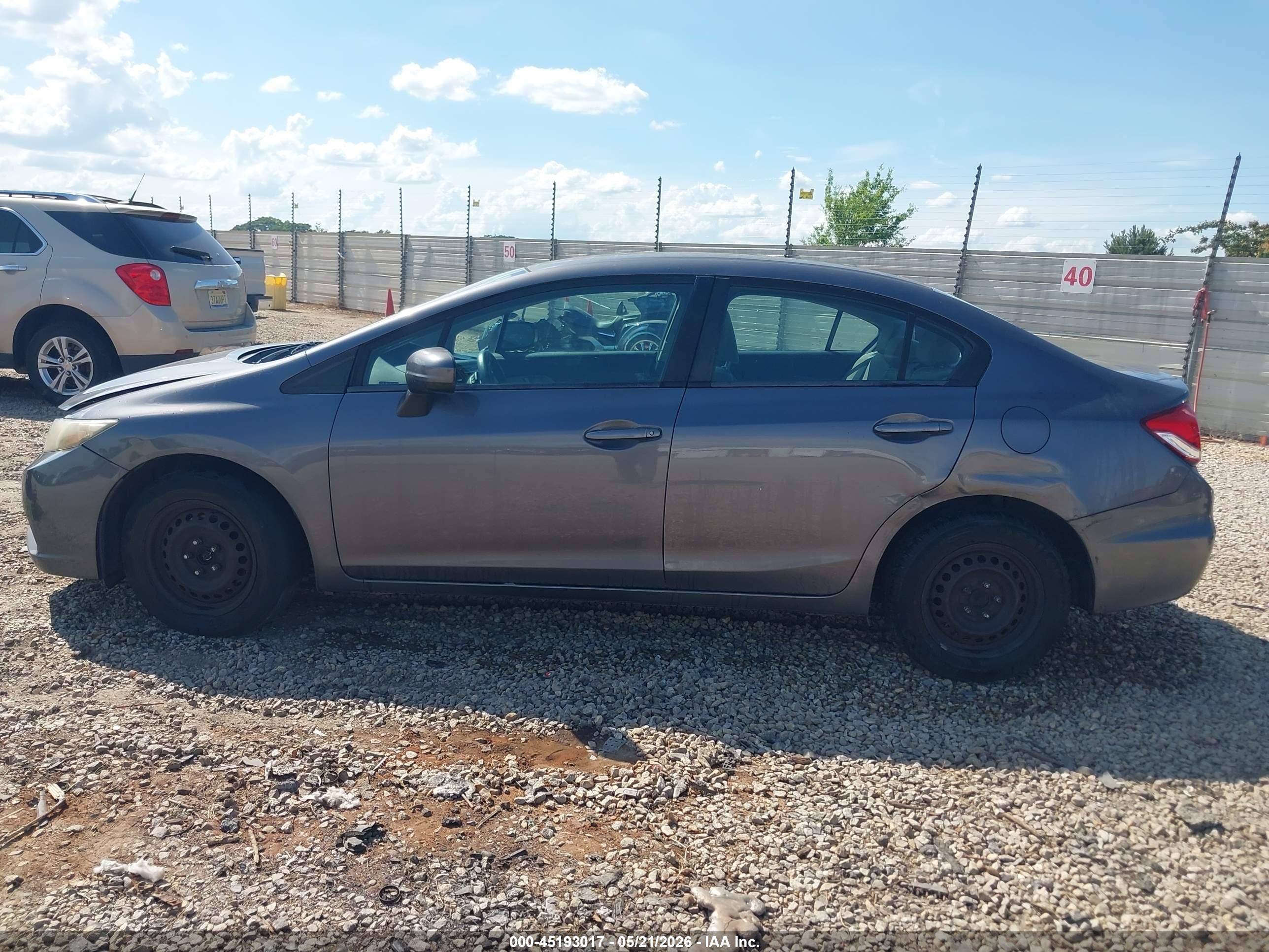 2014 Honda Civic Lx Gray vin: 19XFB2F55EE012274