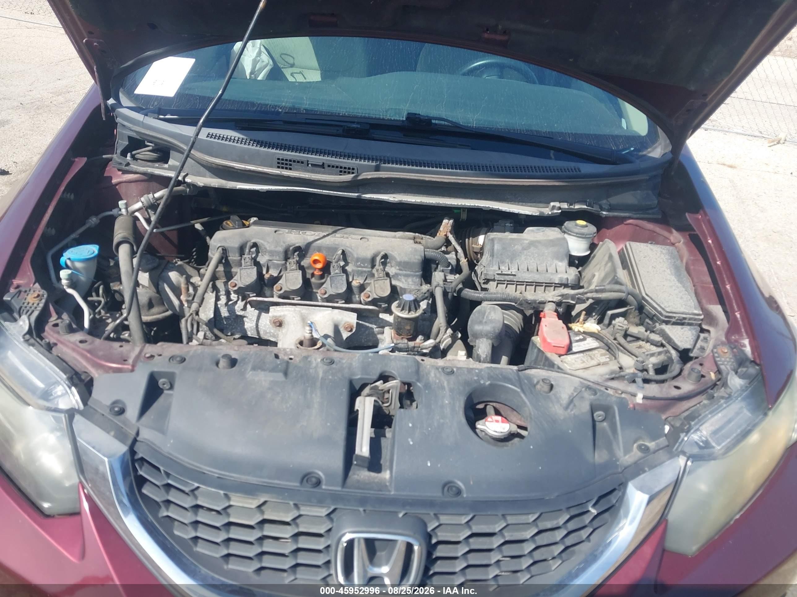 2014 Honda Civic Lx Burgundy vin: 19XFB2F55EE017815