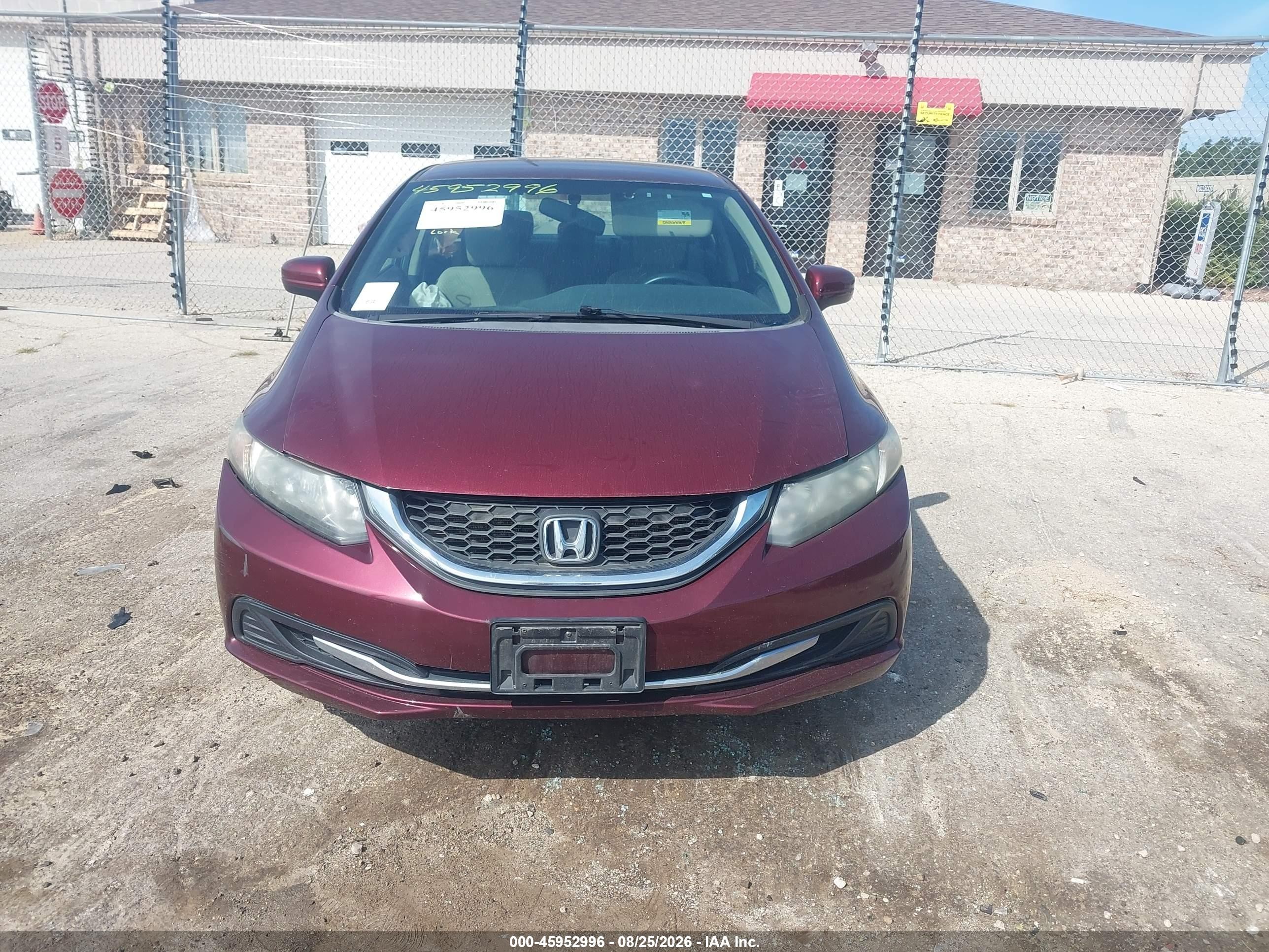 2014 Honda Civic Lx Burgundy vin: 19XFB2F55EE017815