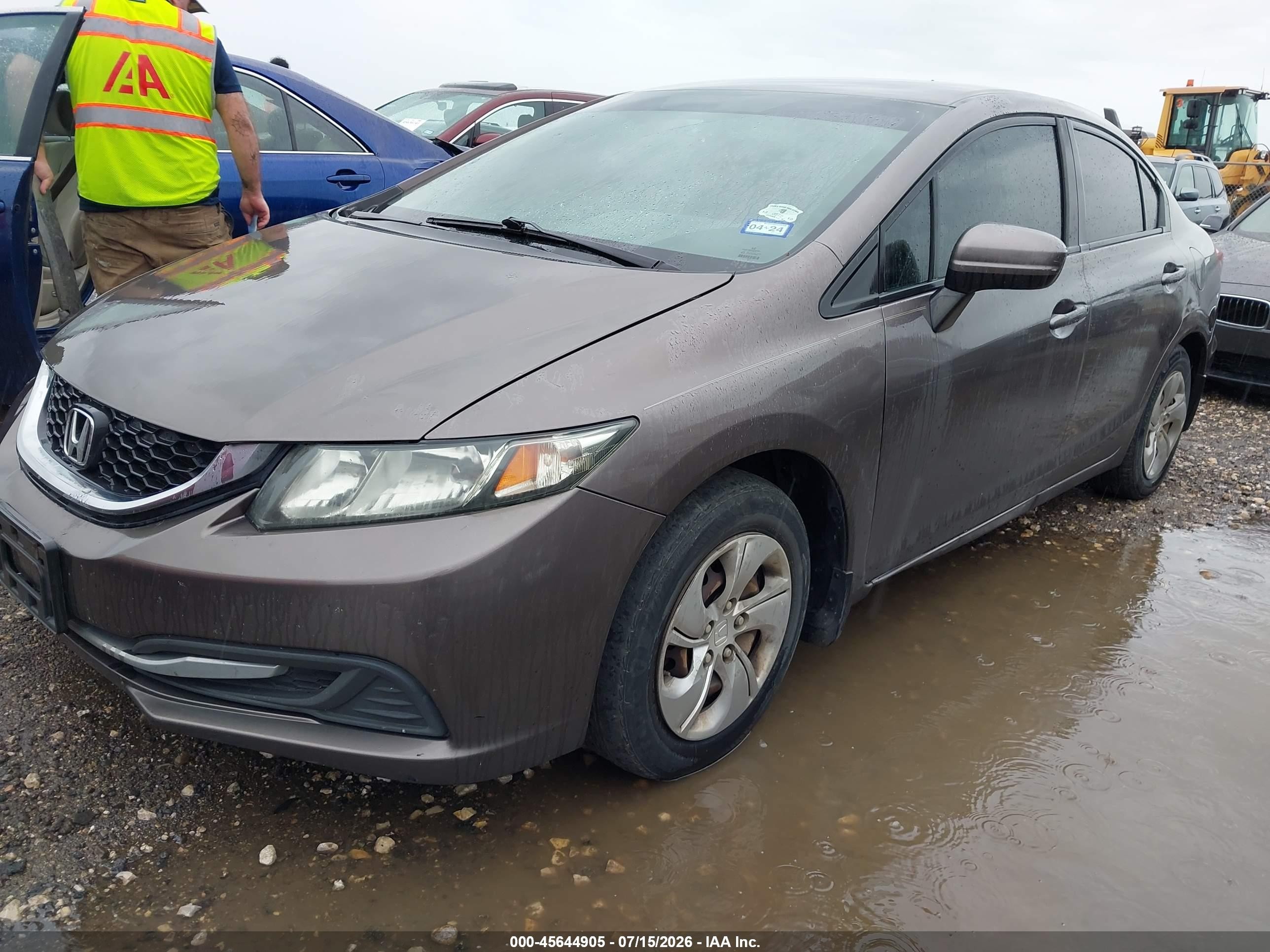 2014 Honda Civic Lx Brown vin: 19XFB2F55EE030547