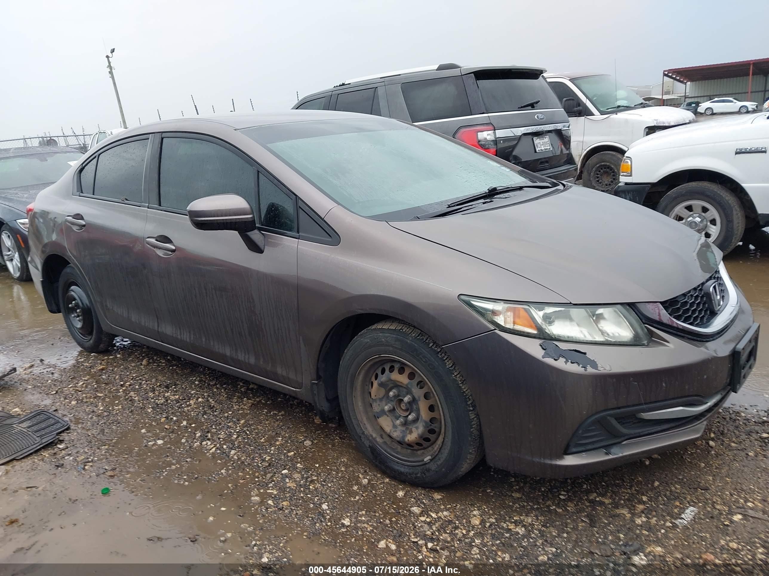 2014 Honda Civic Lx Brown vin: 19XFB2F55EE030547