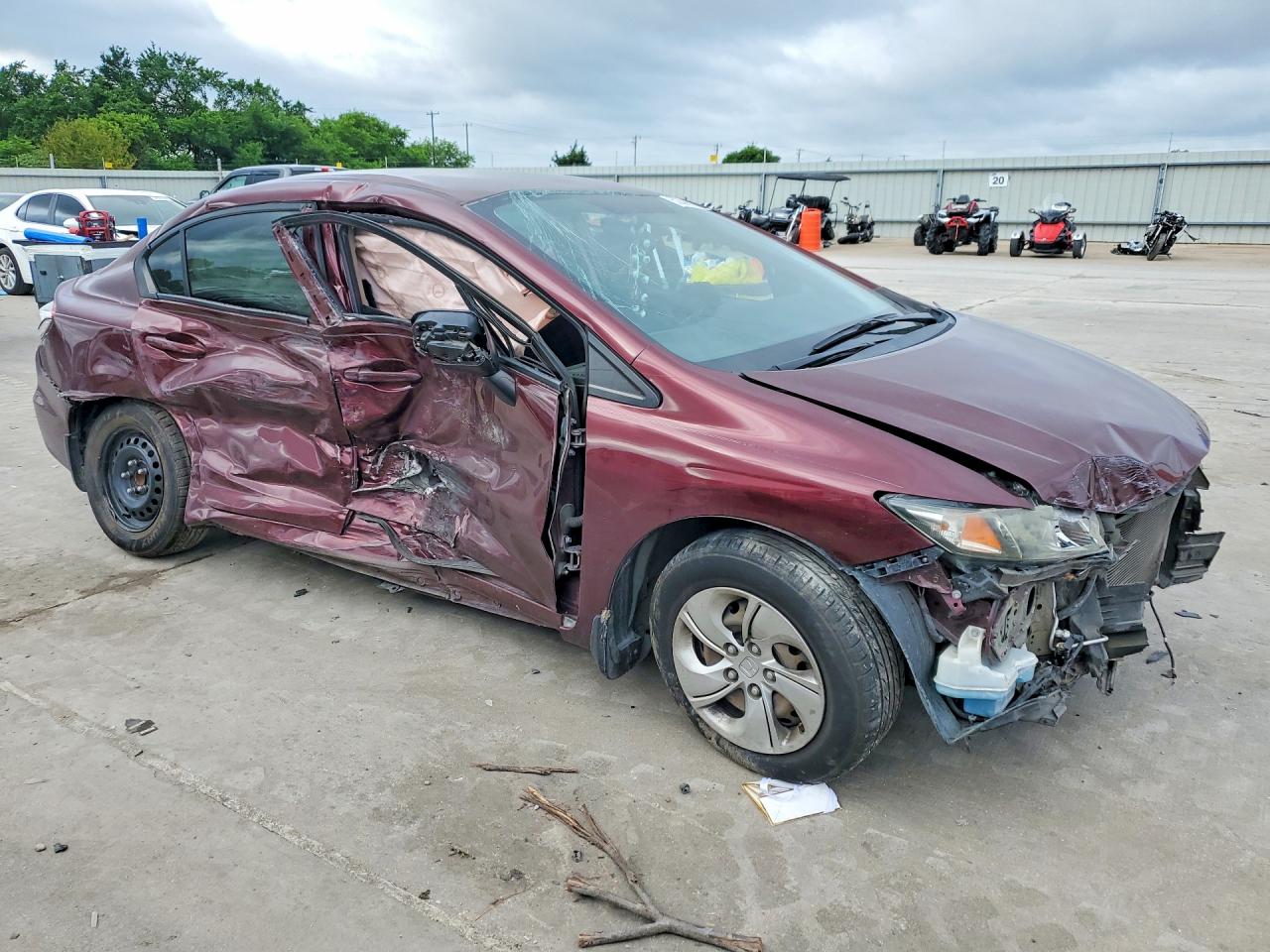 2014 Honda Civic Lx Burgundy vin: 19XFB2F55EE031262