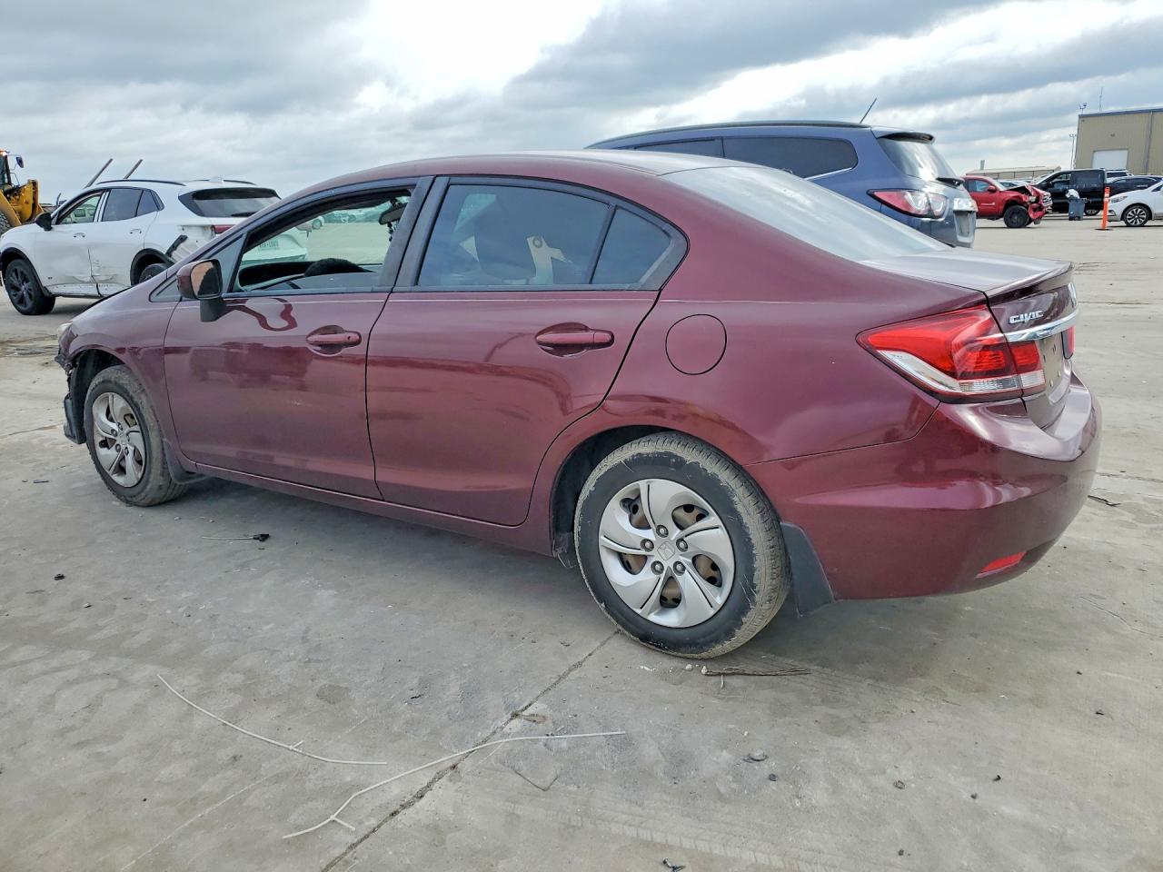 2014 Honda Civic Lx Burgundy vin: 19XFB2F55EE031262