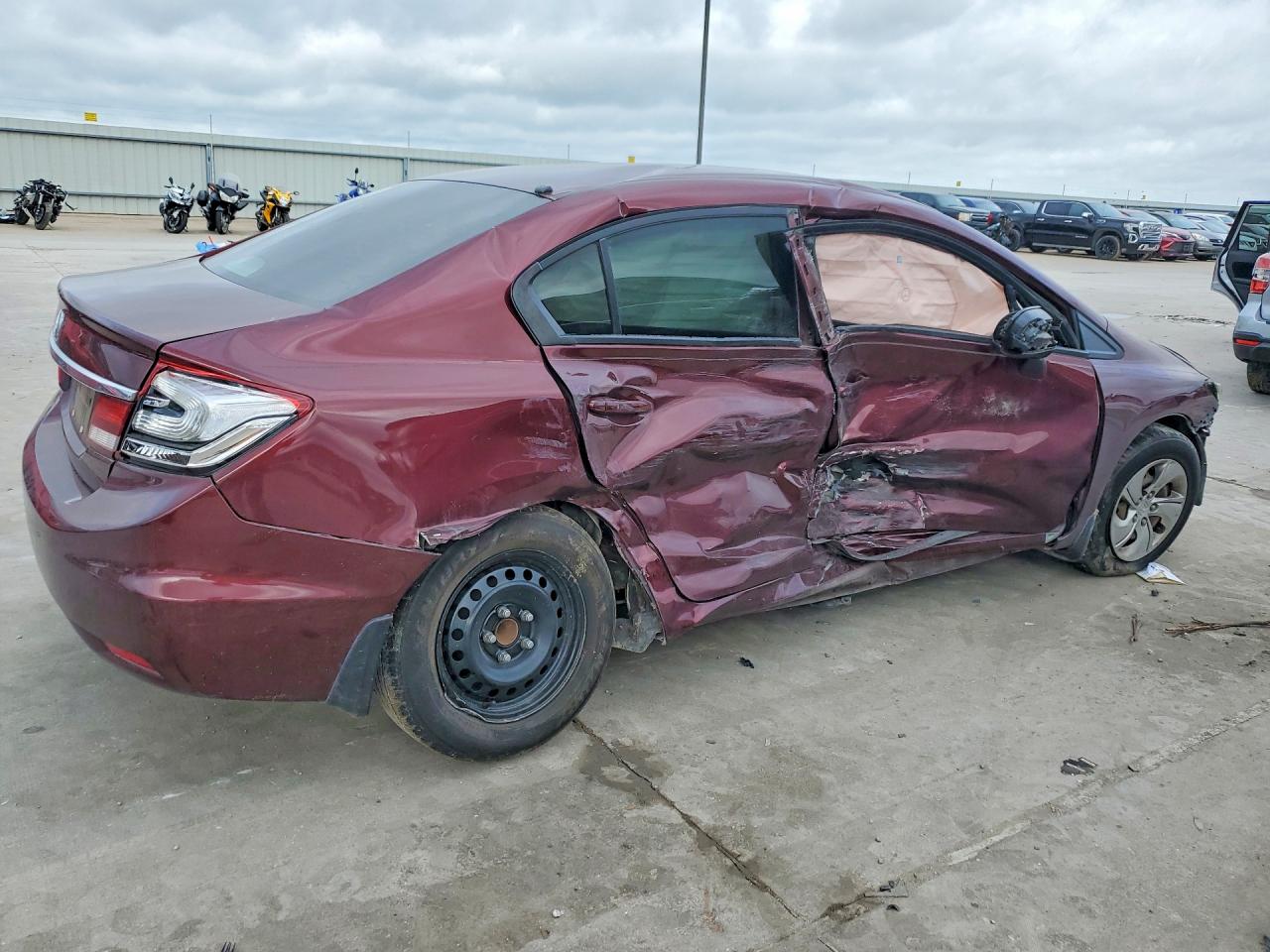 2014 Honda Civic Lx Burgundy vin: 19XFB2F55EE031262