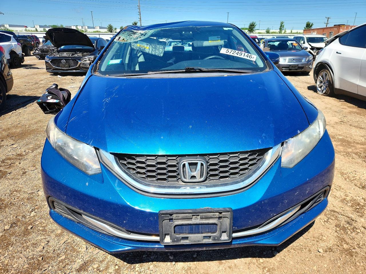 2014 Honda Civic Lx Blue vin: 19XFB2F55EE035747