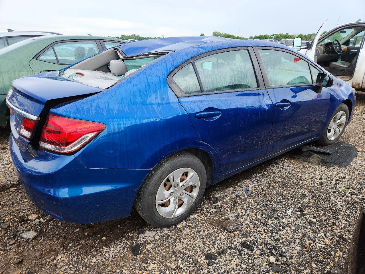 2014 Honda Civic Lx Blue vin: 19XFB2F55EE035747