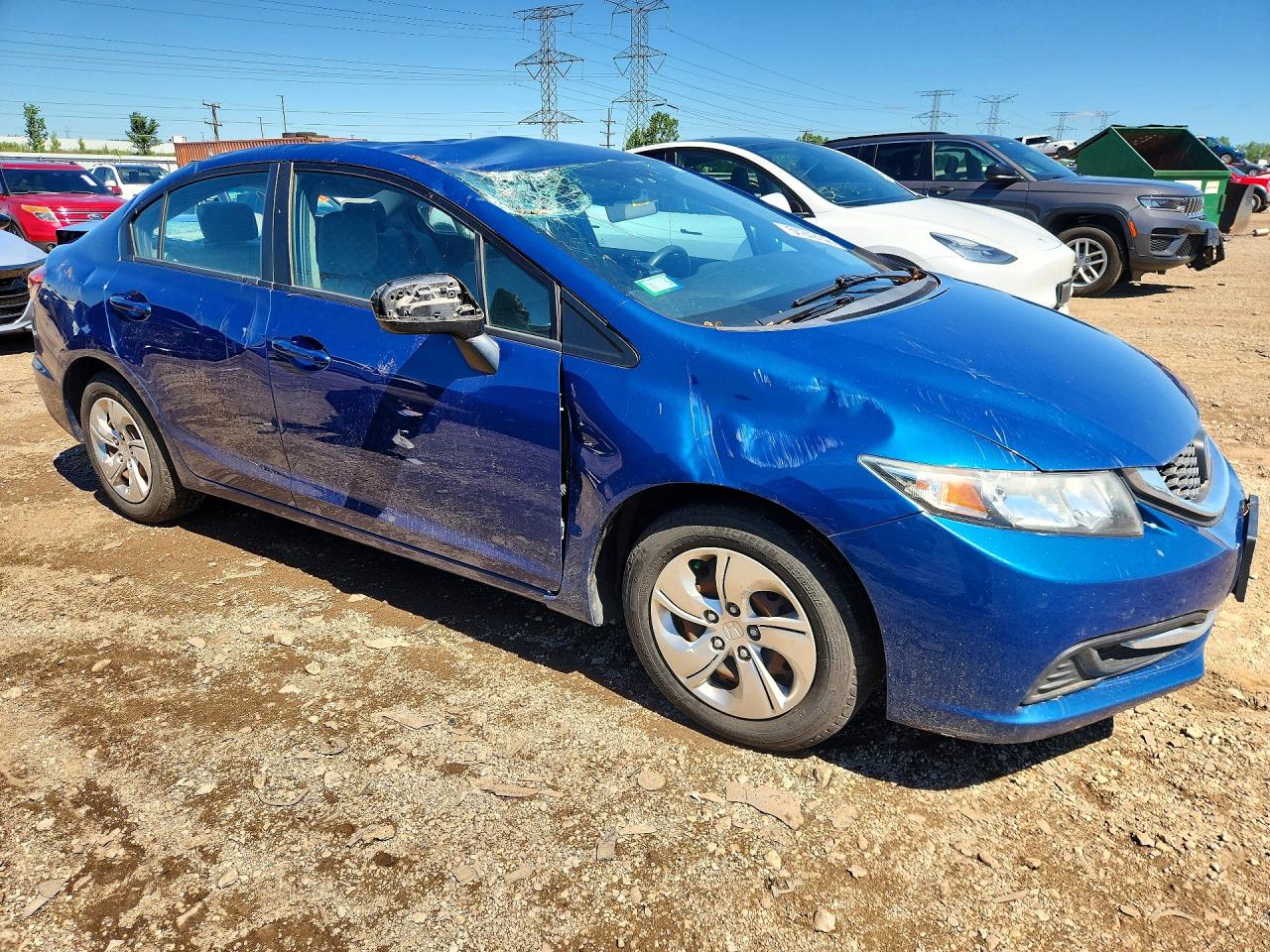 2014 Honda Civic Lx Blue vin: 19XFB2F55EE035747