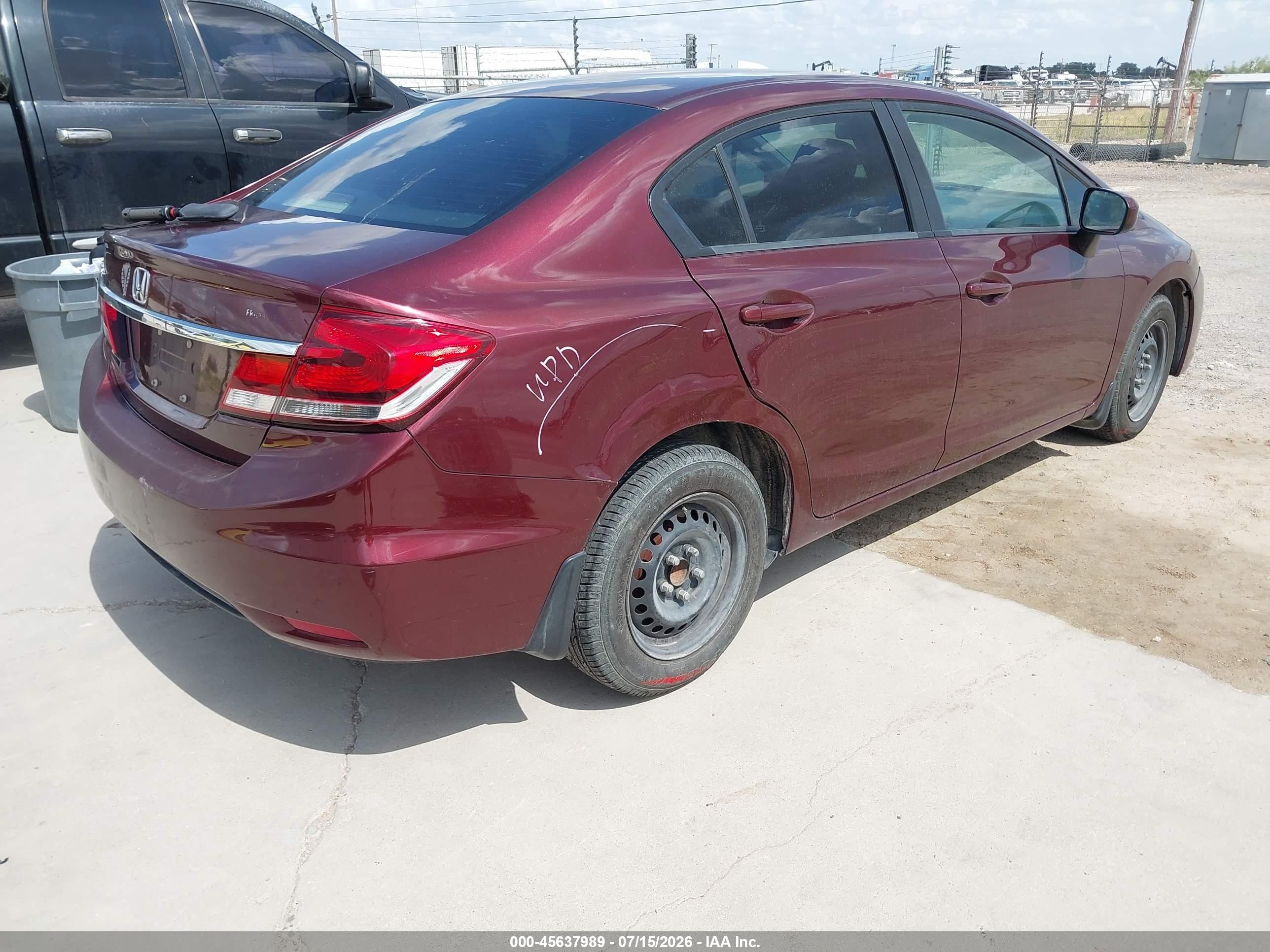 2014 Honda Civic Lx Maroon vin: 19XFB2F55EE038051