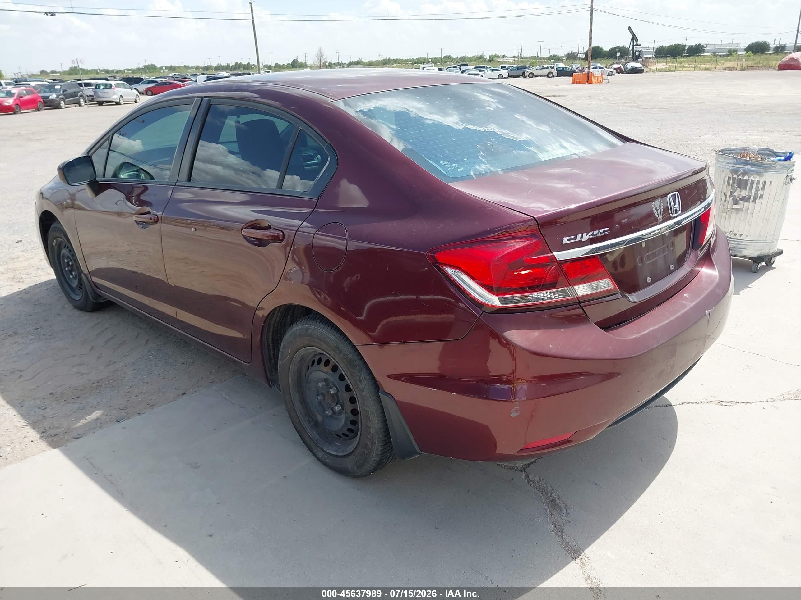 2014 Honda Civic Lx Maroon vin: 19XFB2F55EE038051