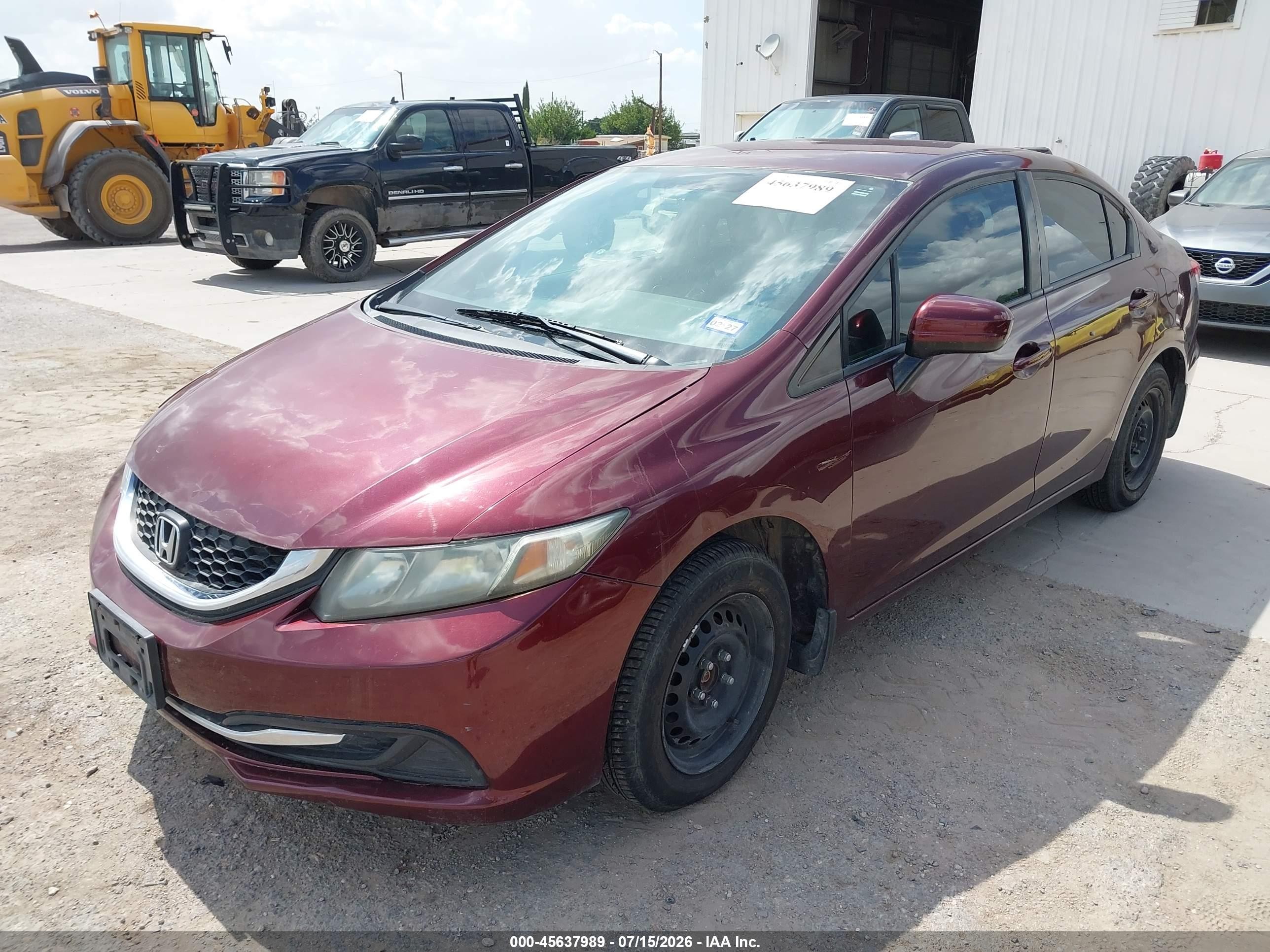 2014 Honda Civic Lx Maroon vin: 19XFB2F55EE038051