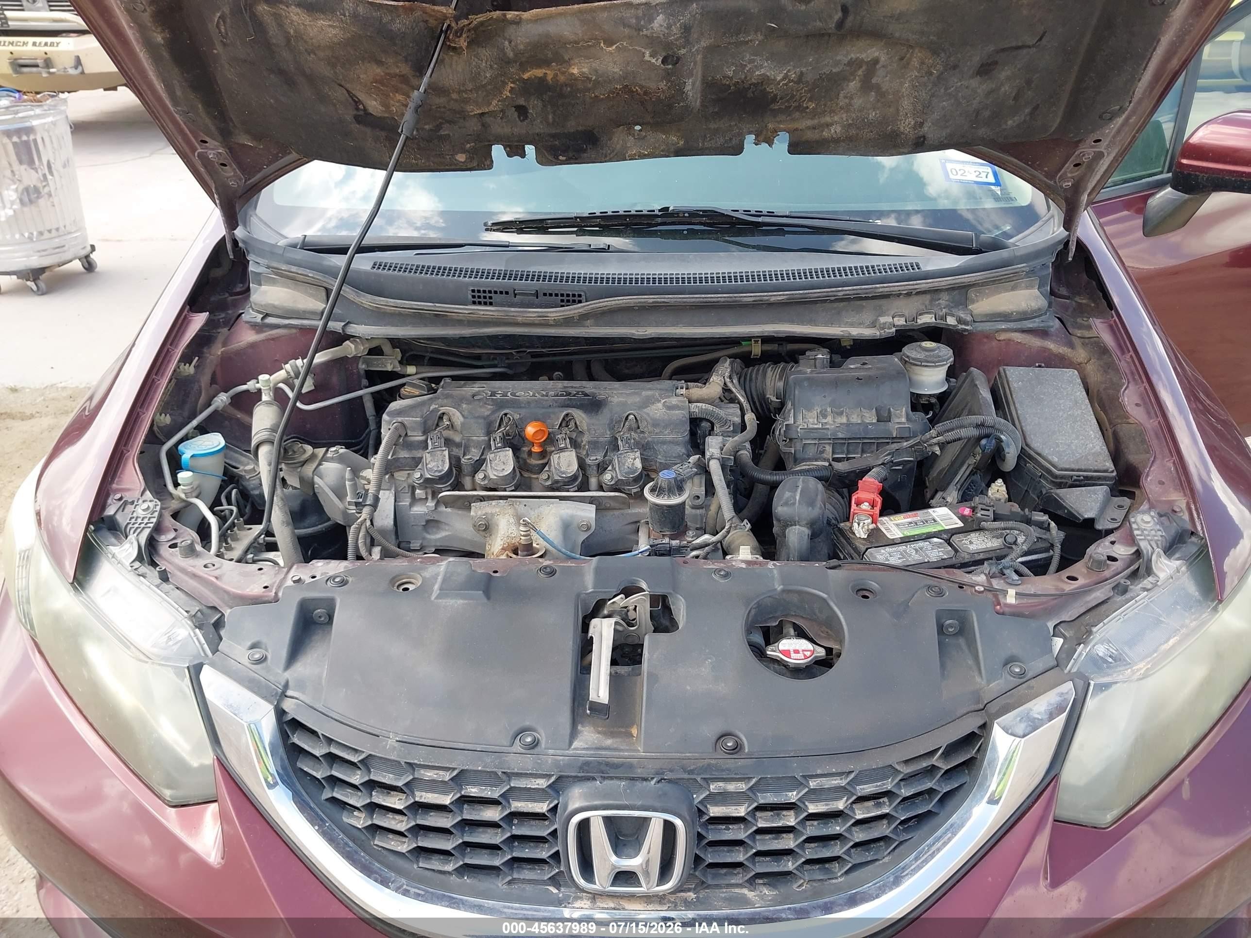 2014 Honda Civic Lx Maroon vin: 19XFB2F55EE038051