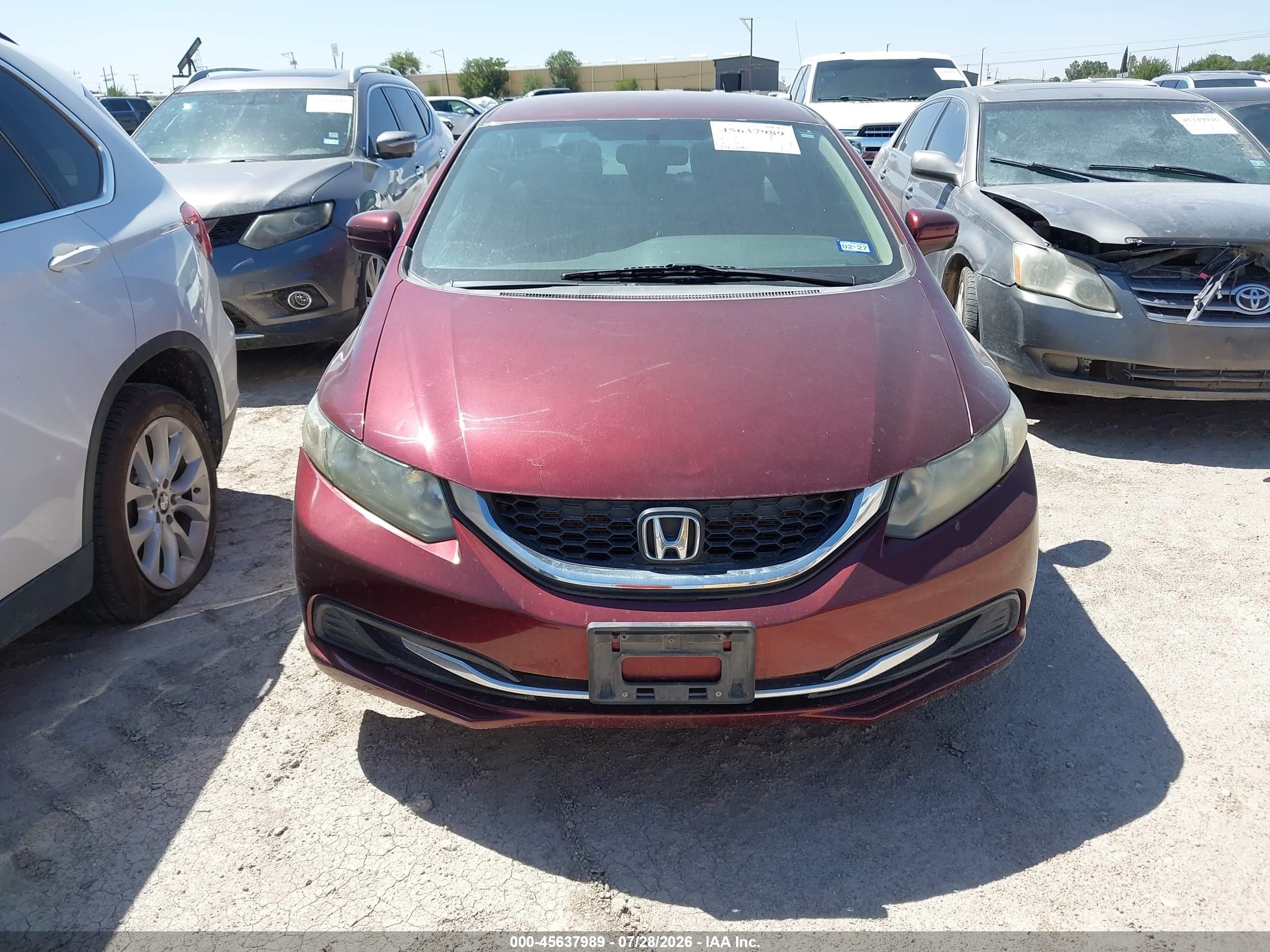 2014 Honda Civic Lx Maroon vin: 19XFB2F55EE038051