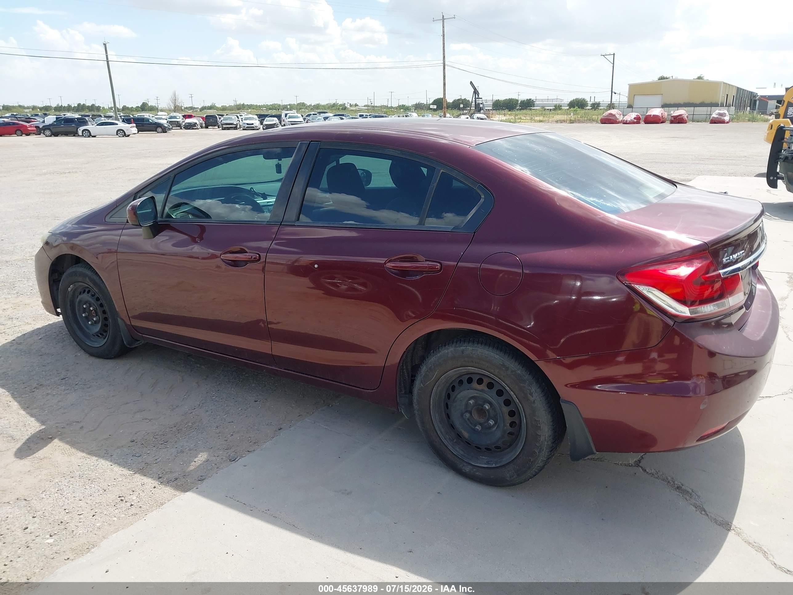 2014 Honda Civic Lx Maroon vin: 19XFB2F55EE038051