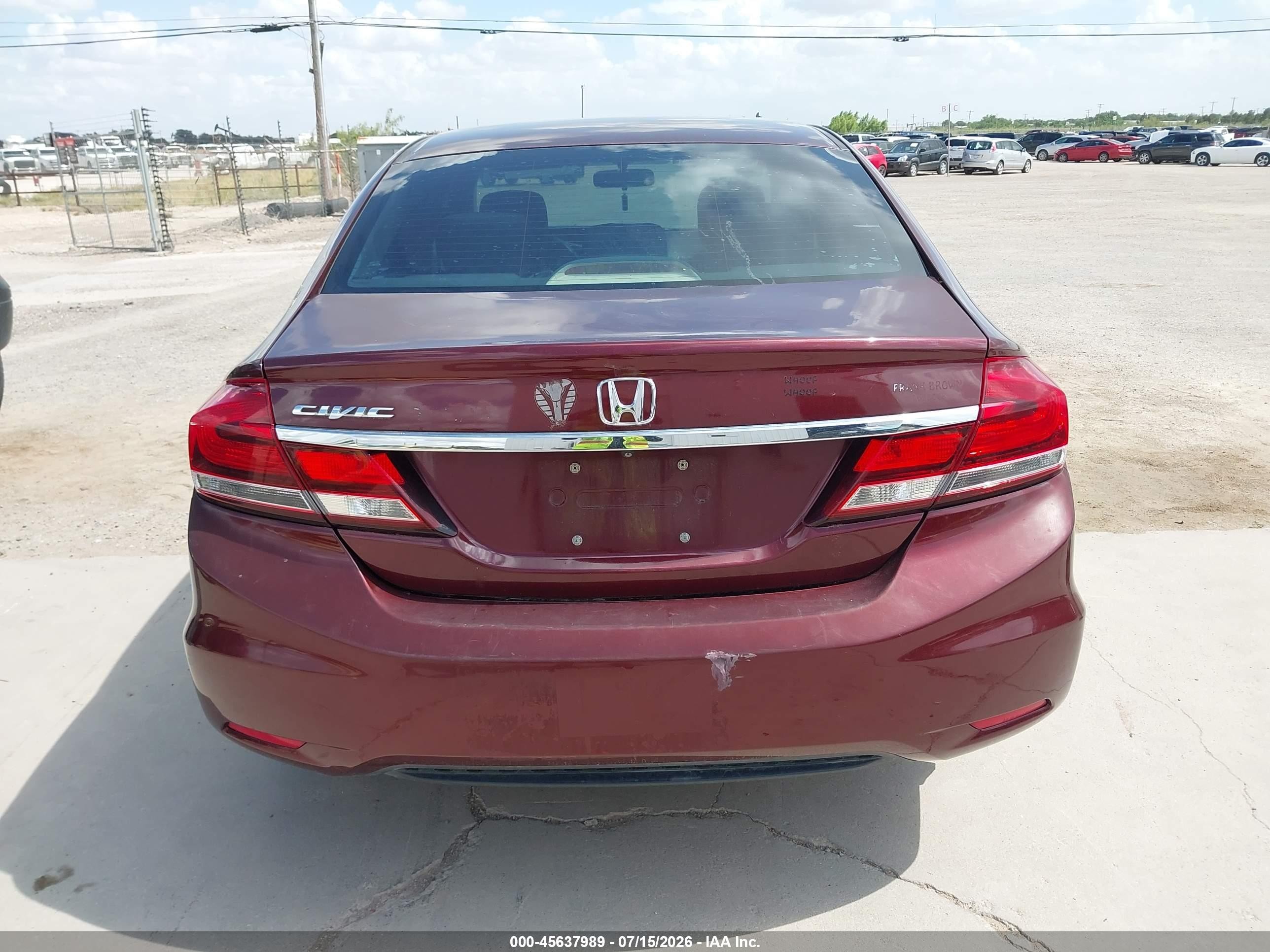 2014 Honda Civic Lx Maroon vin: 19XFB2F55EE038051