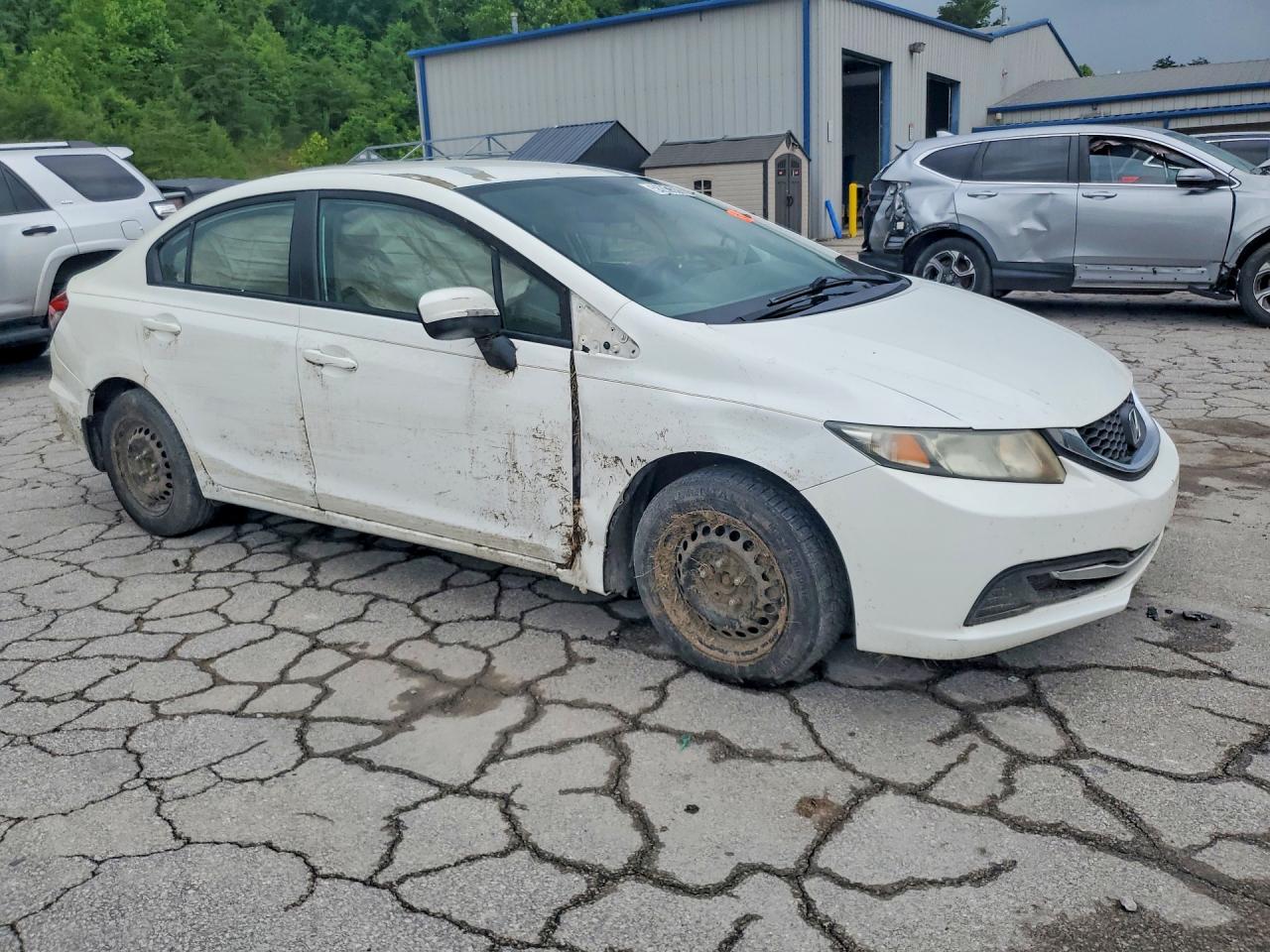 2014 Honda Civic Lx White vin: 19XFB2F55EE049132