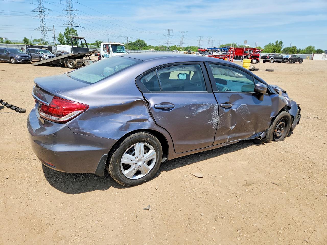 2014 Honda Civic Lx Gray vin: 19XFB2F55EE056193