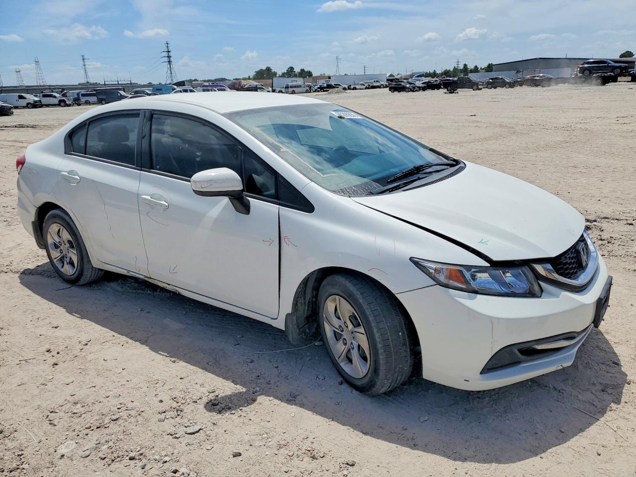 2014 Honda Civic Lx White vin: 19XFB2F55EE058431