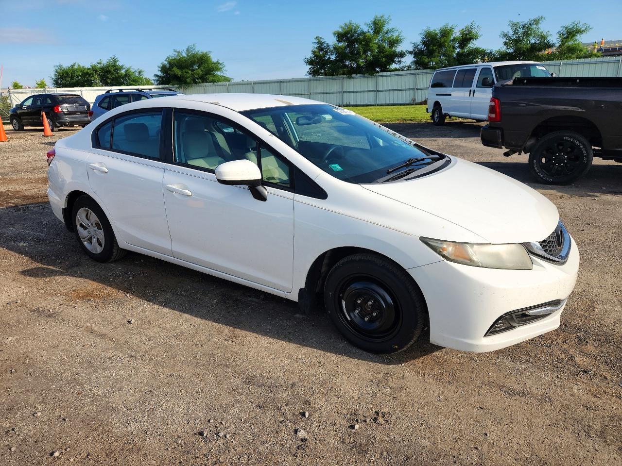 2014 Honda Civic Lx White vin: 19XFB2F55EE060227