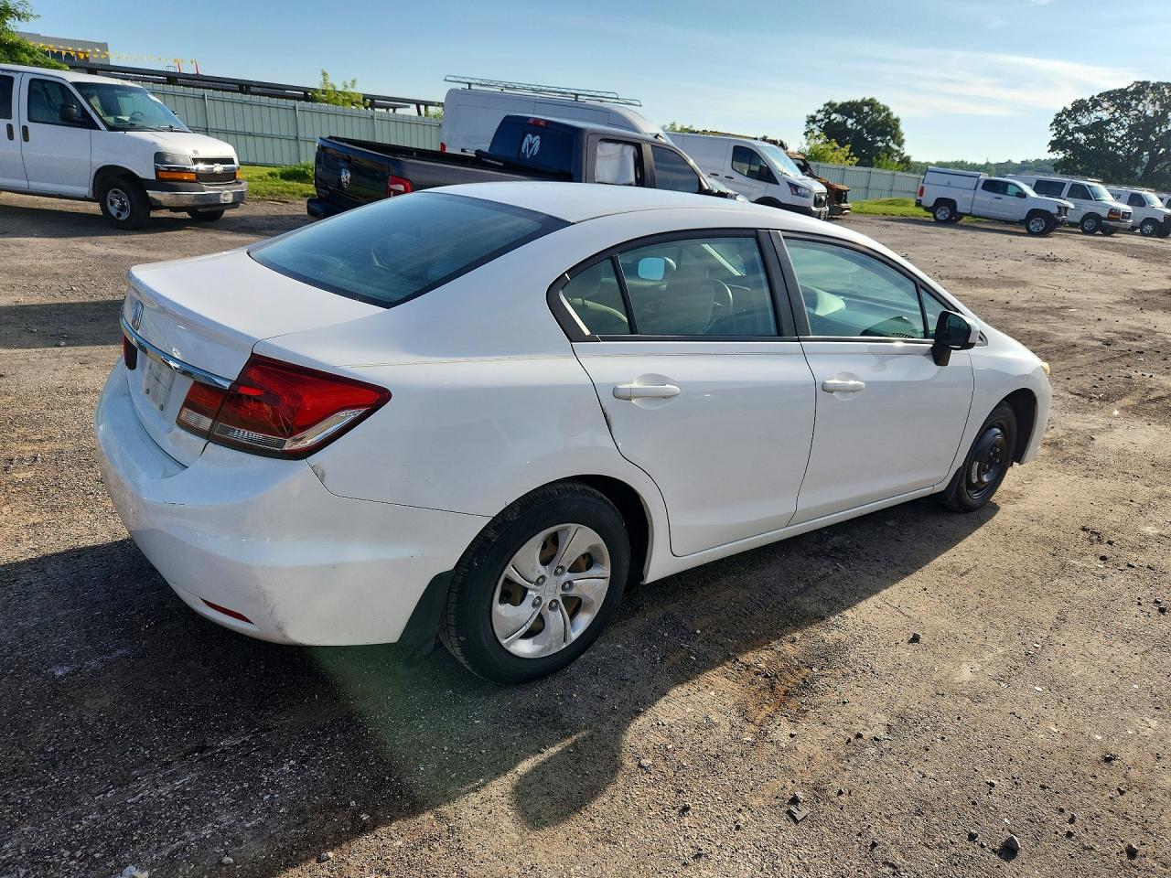 2014 Honda Civic Lx White vin: 19XFB2F55EE060227