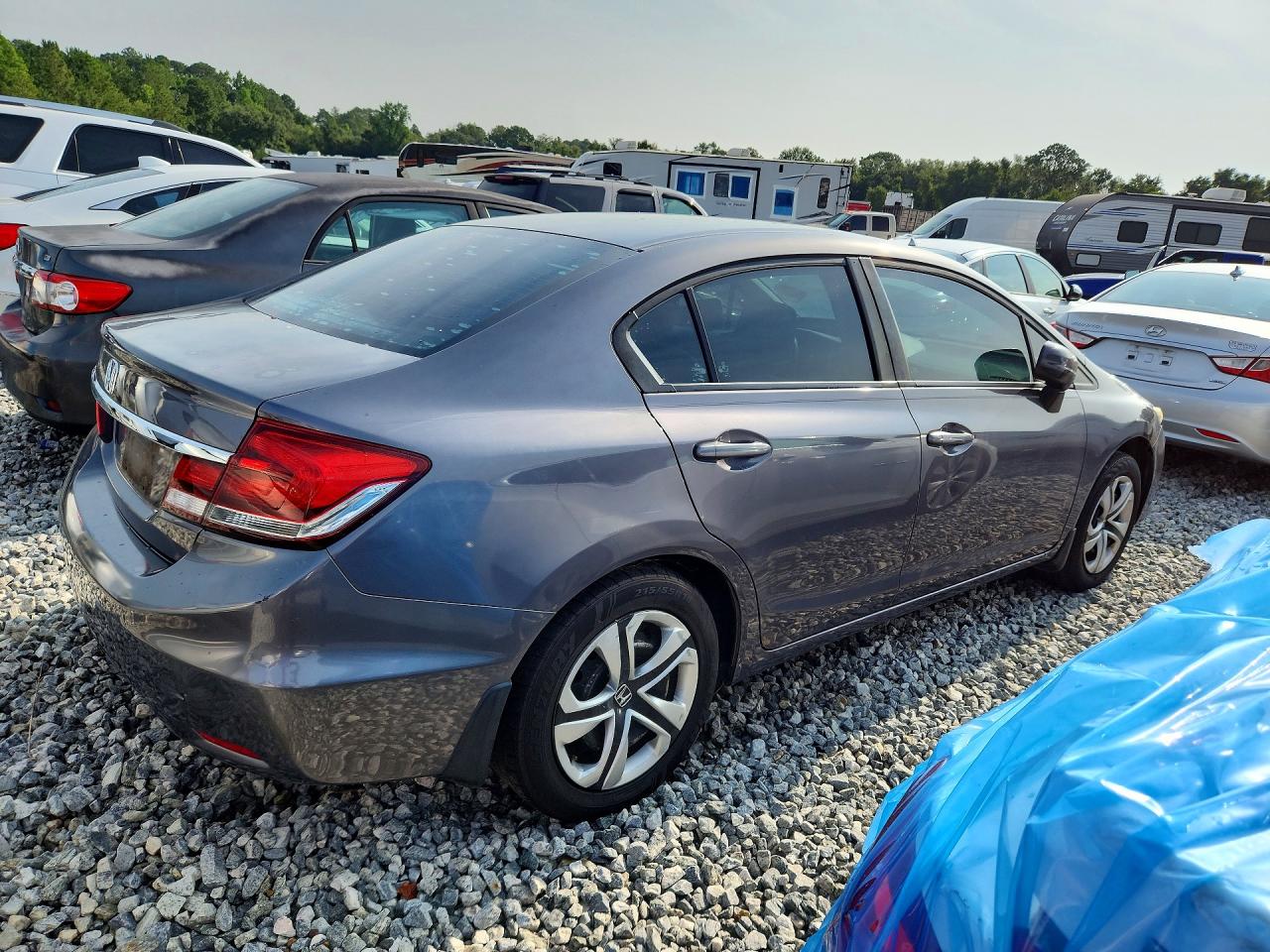2014 Honda Civic Lx Gray vin: 19XFB2F55EE070515