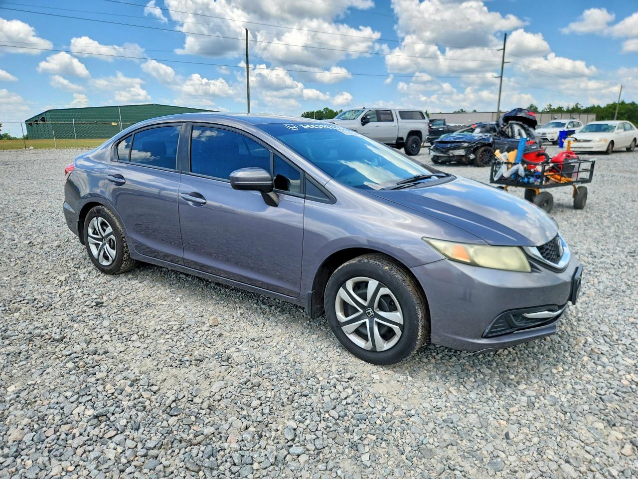 2014 Honda Civic Lx Gray vin: 19XFB2F55EE070515