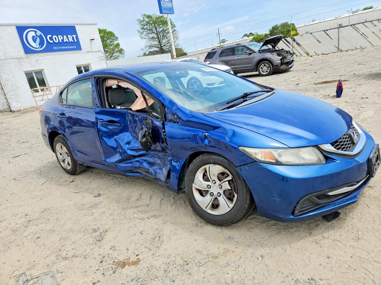 2014 Honda Civic Lx Blue vin: 19XFB2F55EE074371
