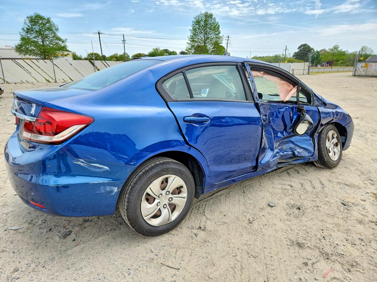 2014 Honda Civic Lx Blue vin: 19XFB2F55EE074371