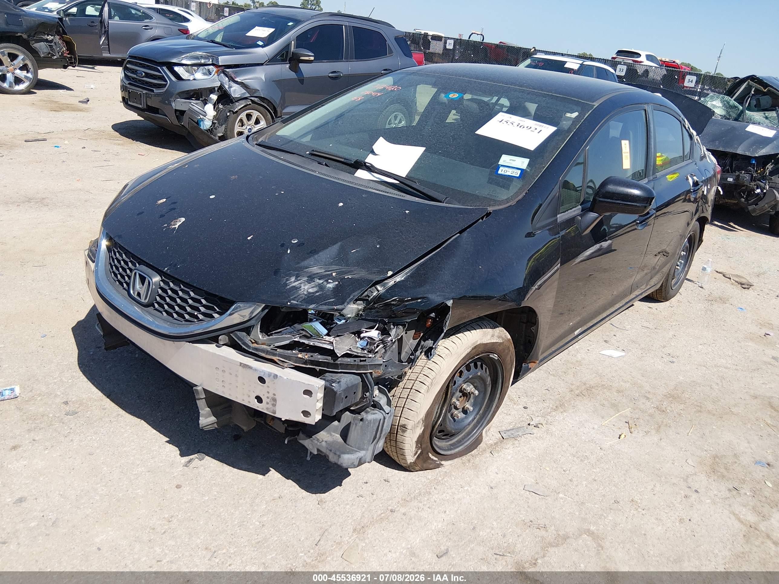 2014 Honda Civic Lx Черный vin: 19XFB2F55EE080414