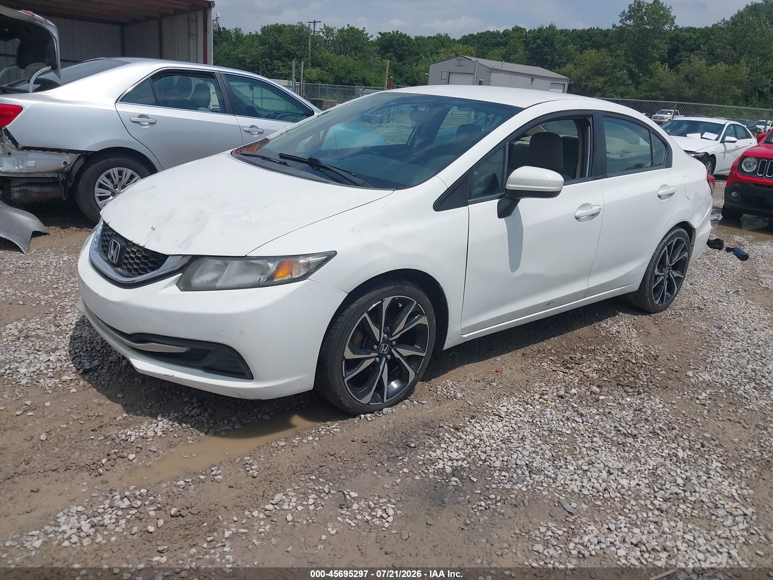 2014 Honda Civic Lx White vin: 19XFB2F55EE201765