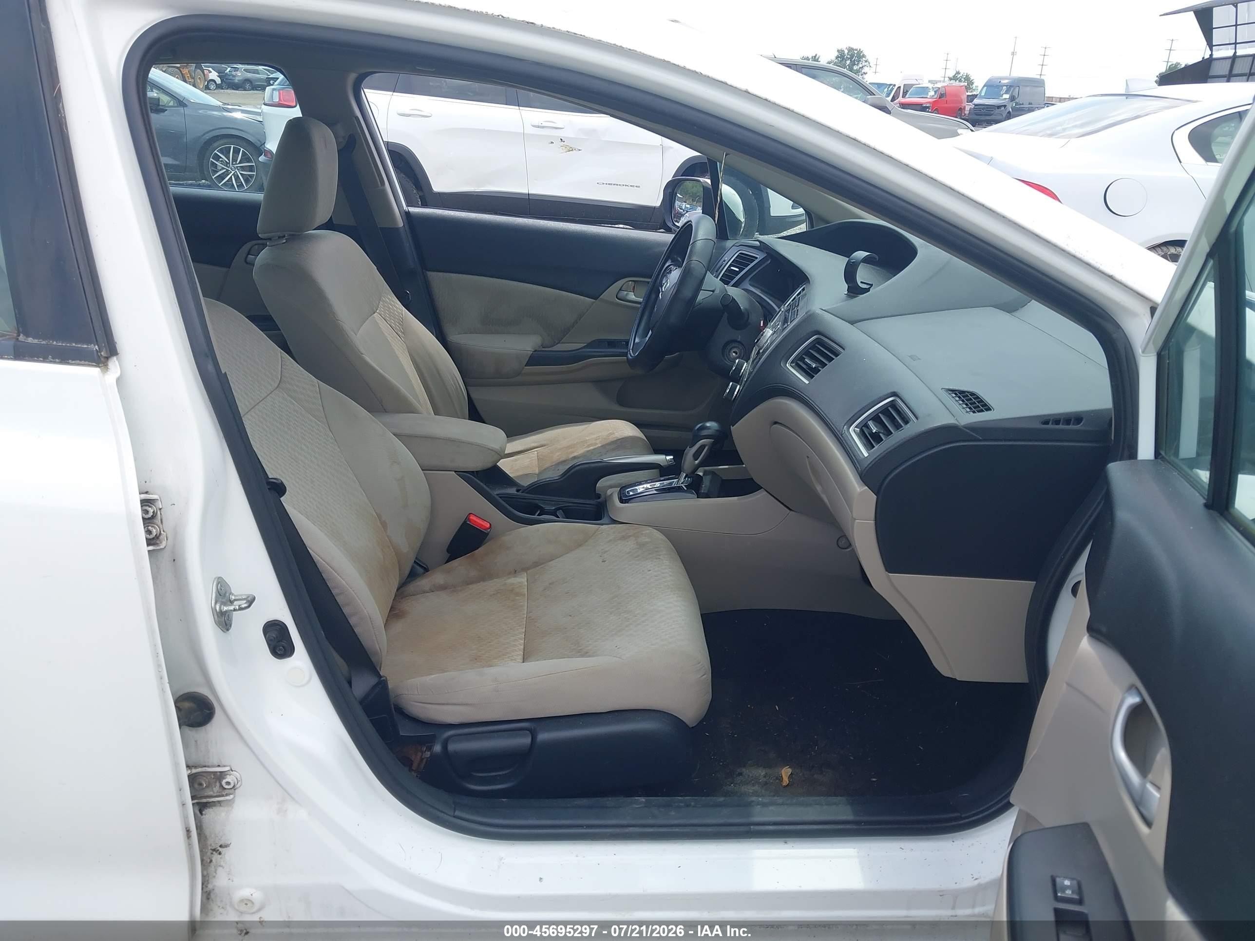 2014 Honda Civic Lx White vin: 19XFB2F55EE201765