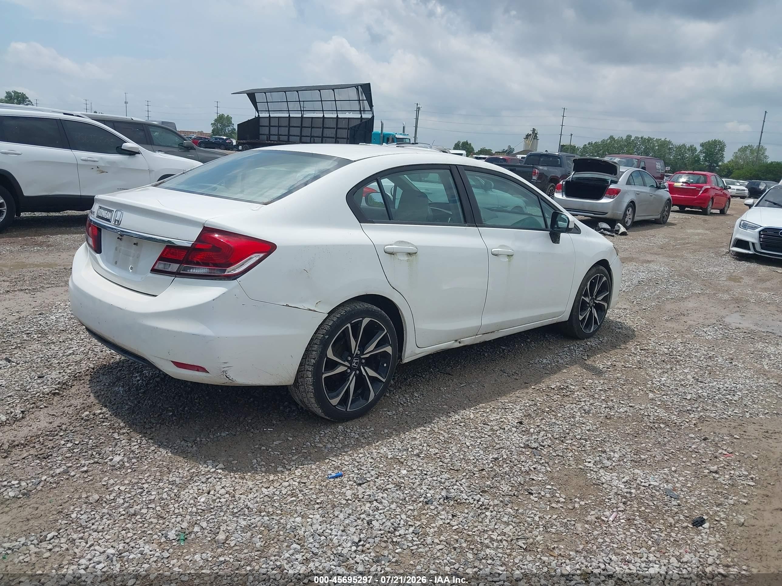 2014 Honda Civic Lx White vin: 19XFB2F55EE201765