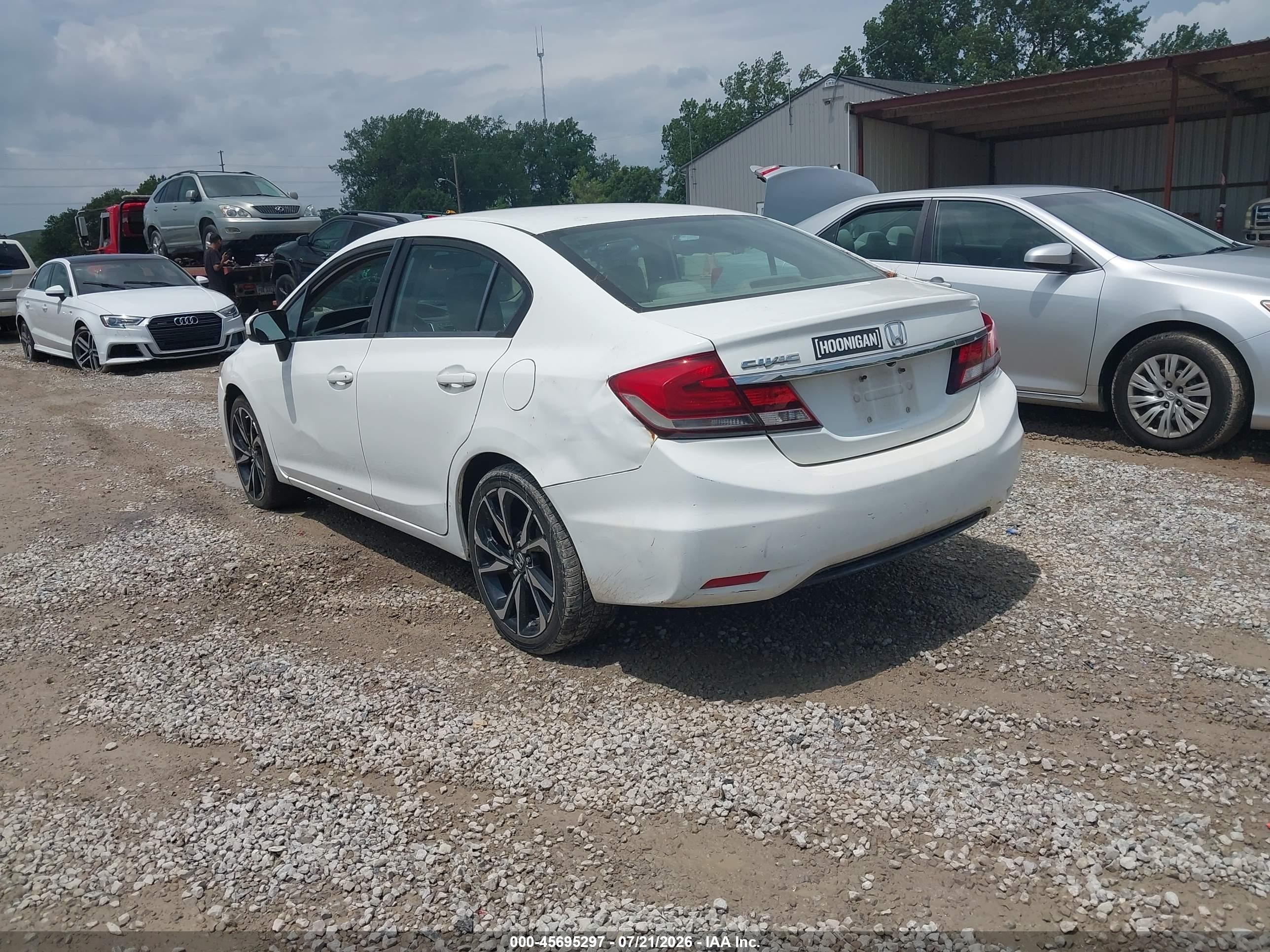 2014 Honda Civic Lx White vin: 19XFB2F55EE201765