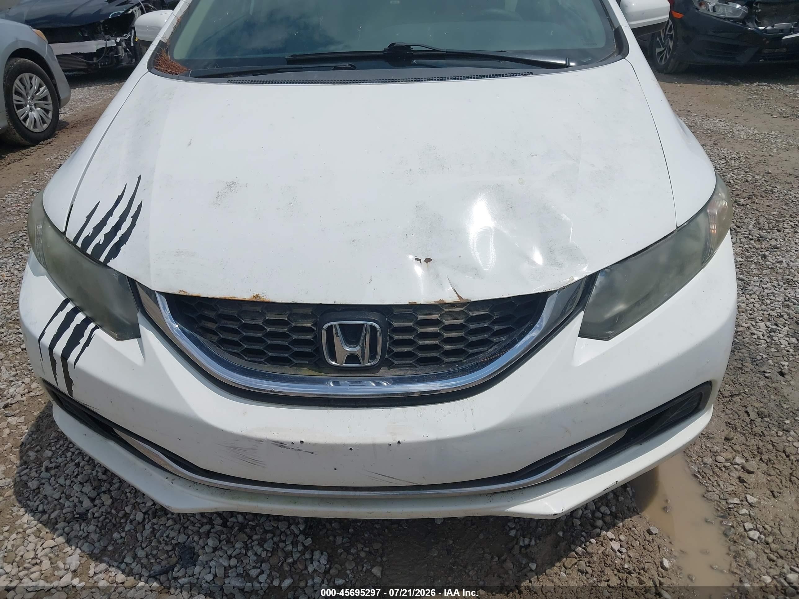2014 Honda Civic Lx White vin: 19XFB2F55EE201765