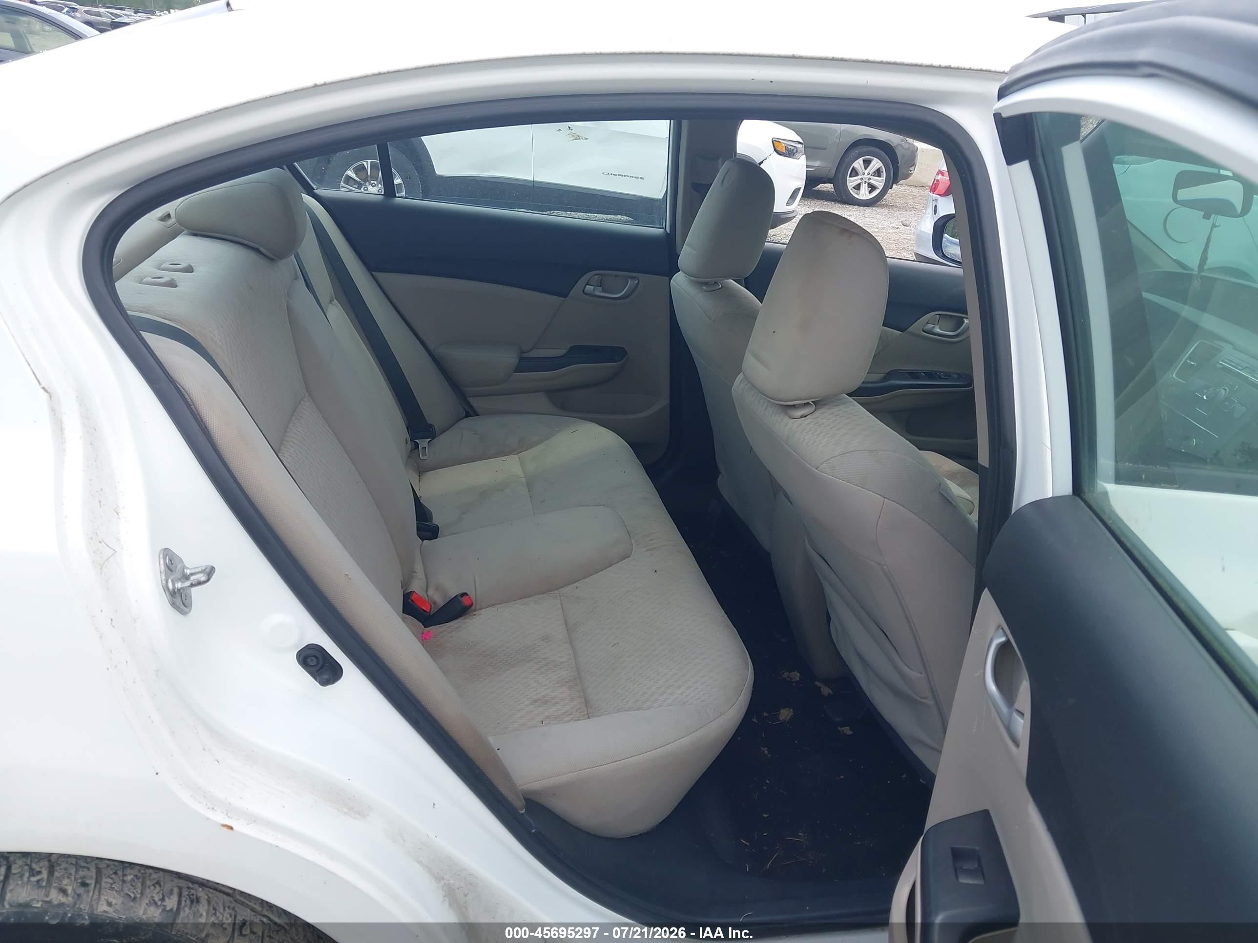 2014 Honda Civic Lx White vin: 19XFB2F55EE201765