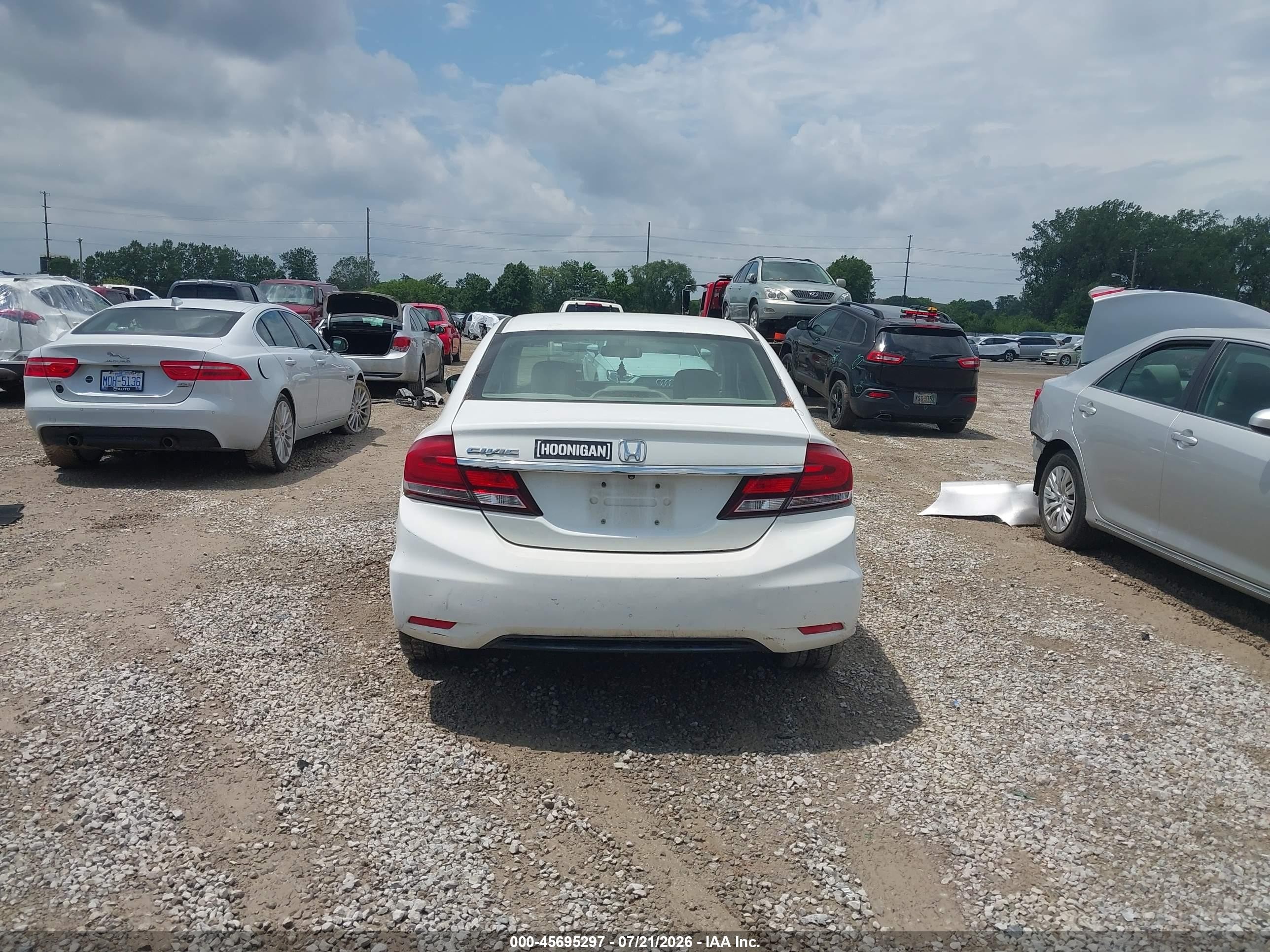 2014 Honda Civic Lx White vin: 19XFB2F55EE201765
