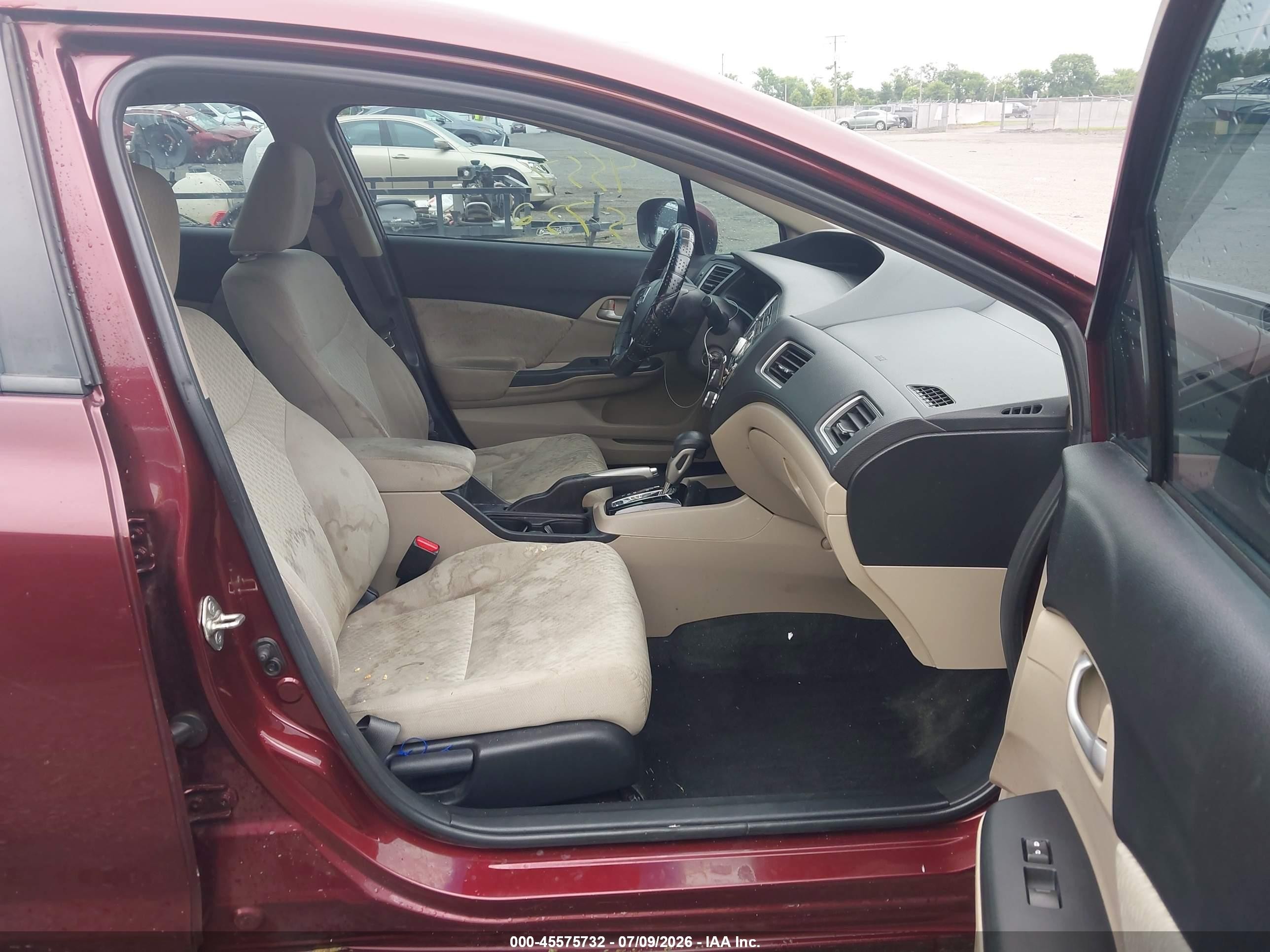 2014 Honda Civic Lx Maroon vin: 19XFB2F55EE204262