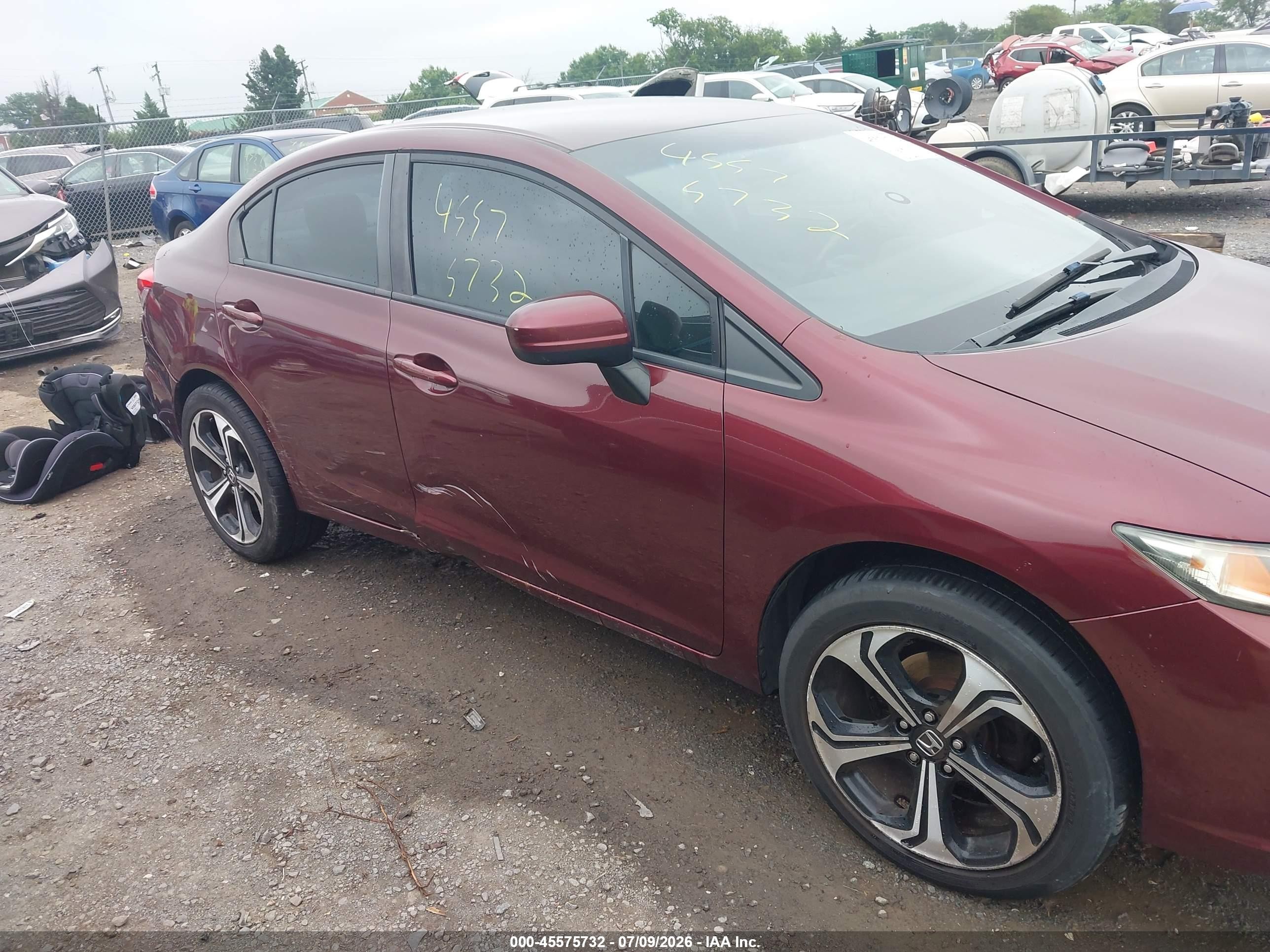 2014 Honda Civic Lx Maroon vin: 19XFB2F55EE204262