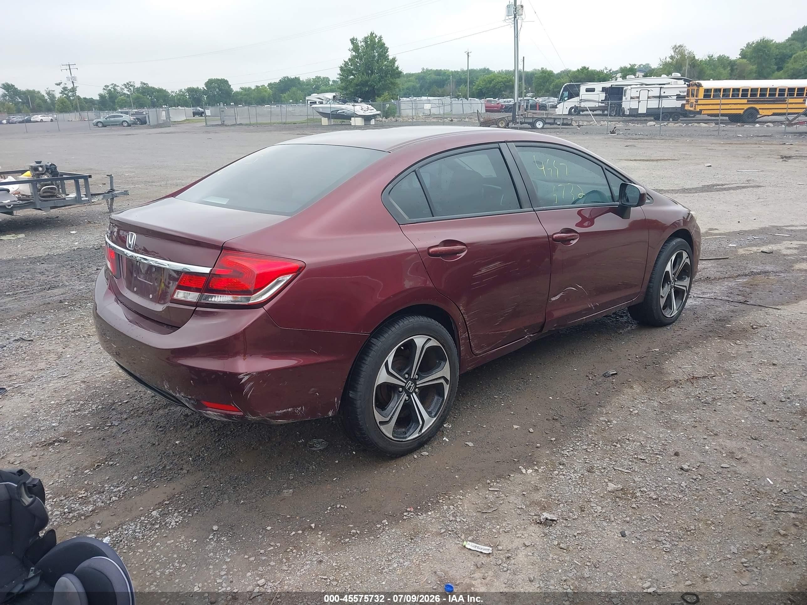 2014 Honda Civic Lx Maroon vin: 19XFB2F55EE204262